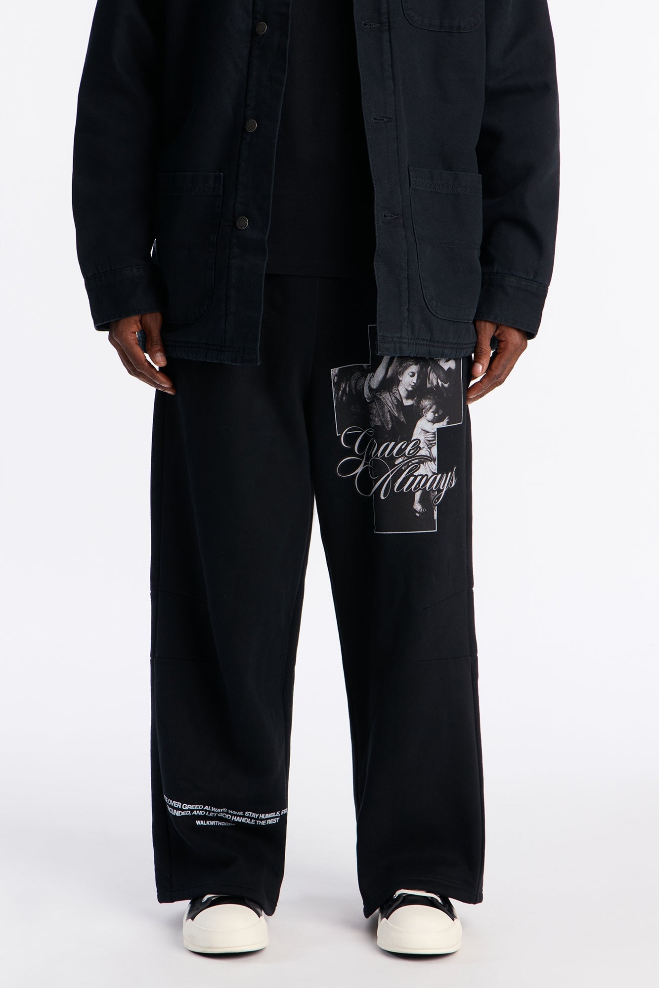 Grace Always Wide Leg Sweatpants - Black image 6
