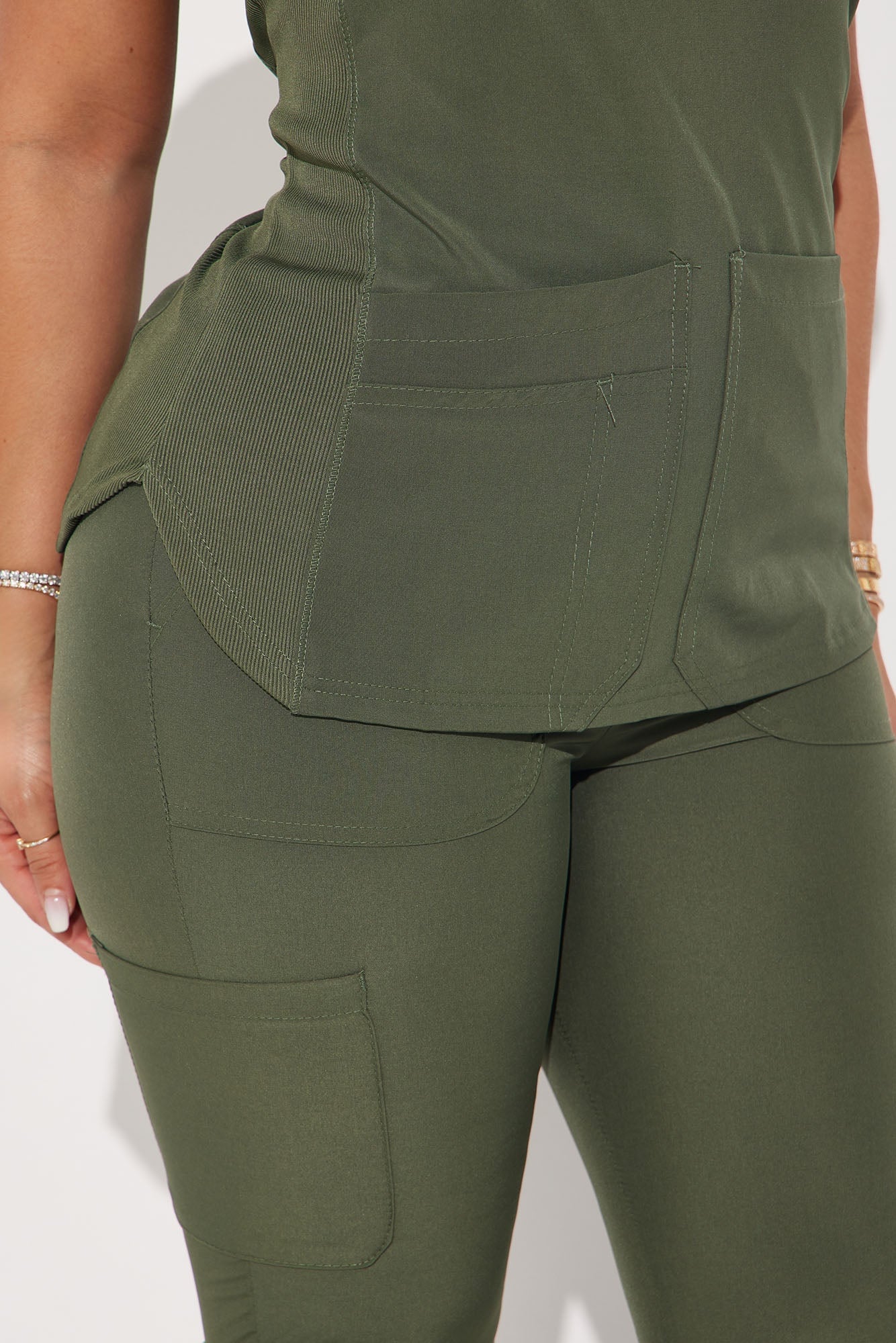 Full Shift 4 Way Stretch Uniform Scrub Set - Olive image 6
