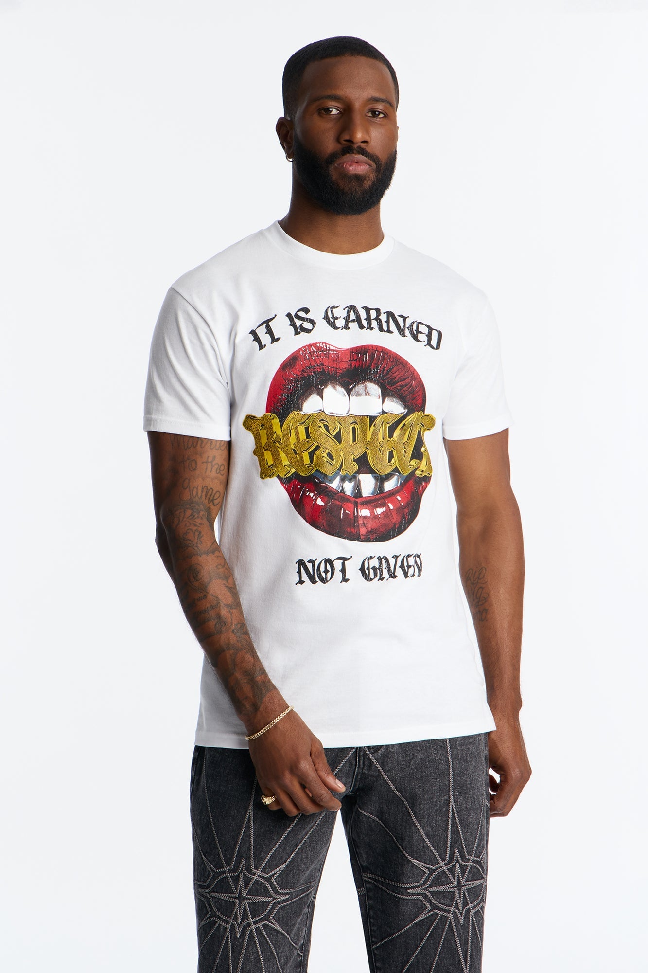 Respect Is Earned Short Sleeve Tee - White image 4