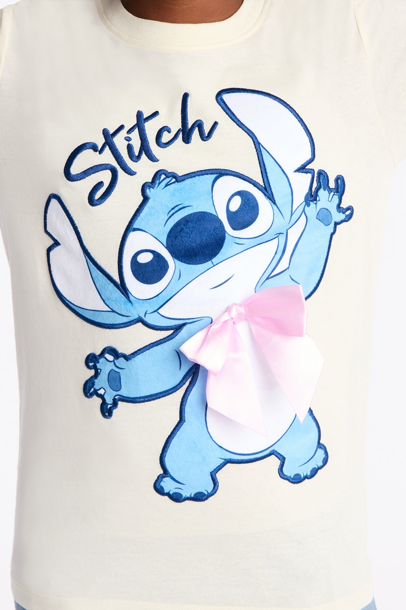 Mini Stitch Happy To See You Short Sleeve Tee - Ivory image 3