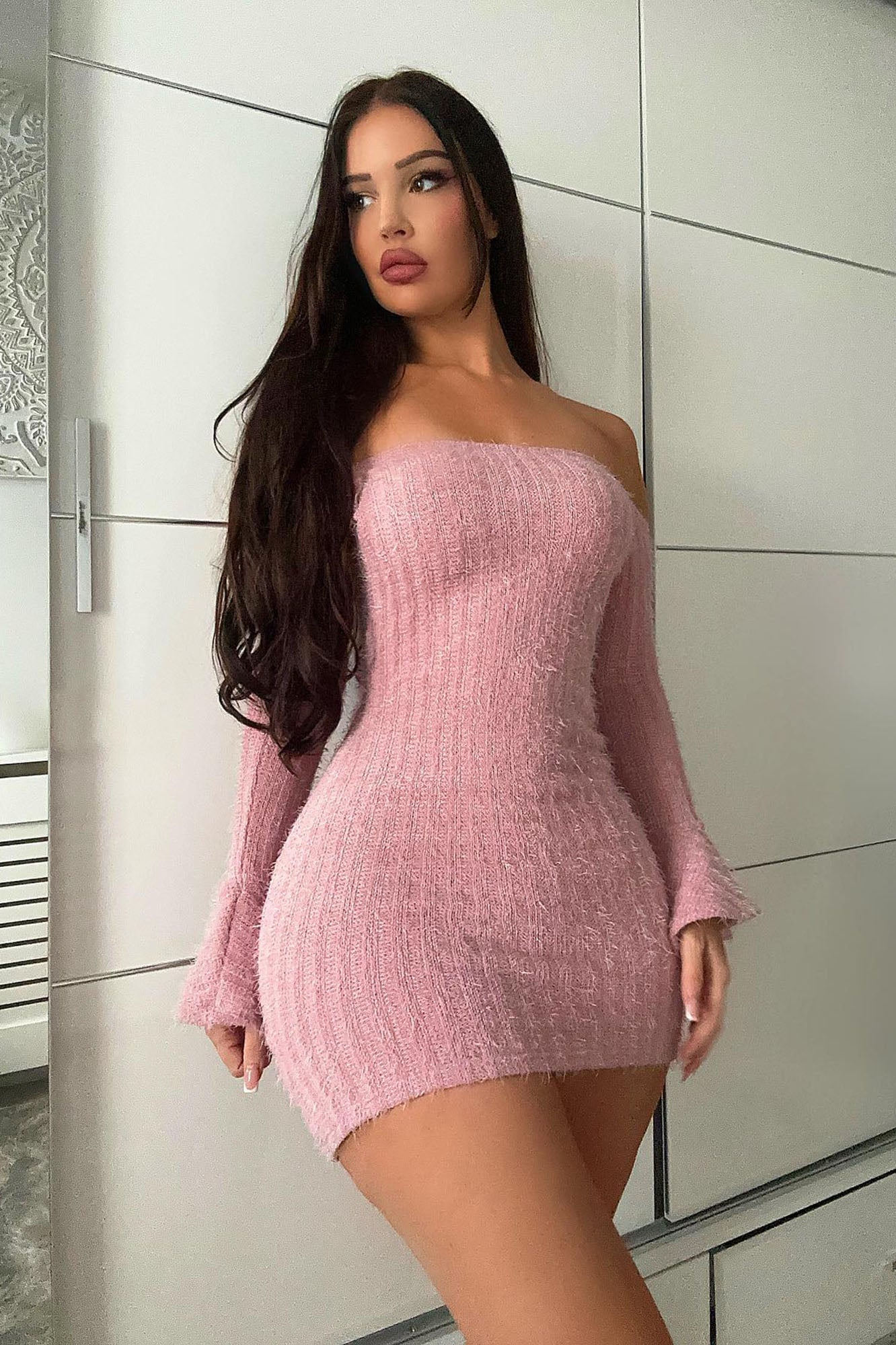 Mile High Sweater Mini Dress - Mauve image 7
