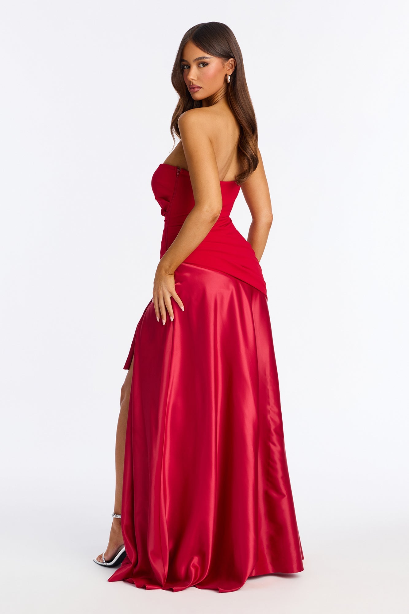 Simply Stunning Strapless Gown - Red image 9