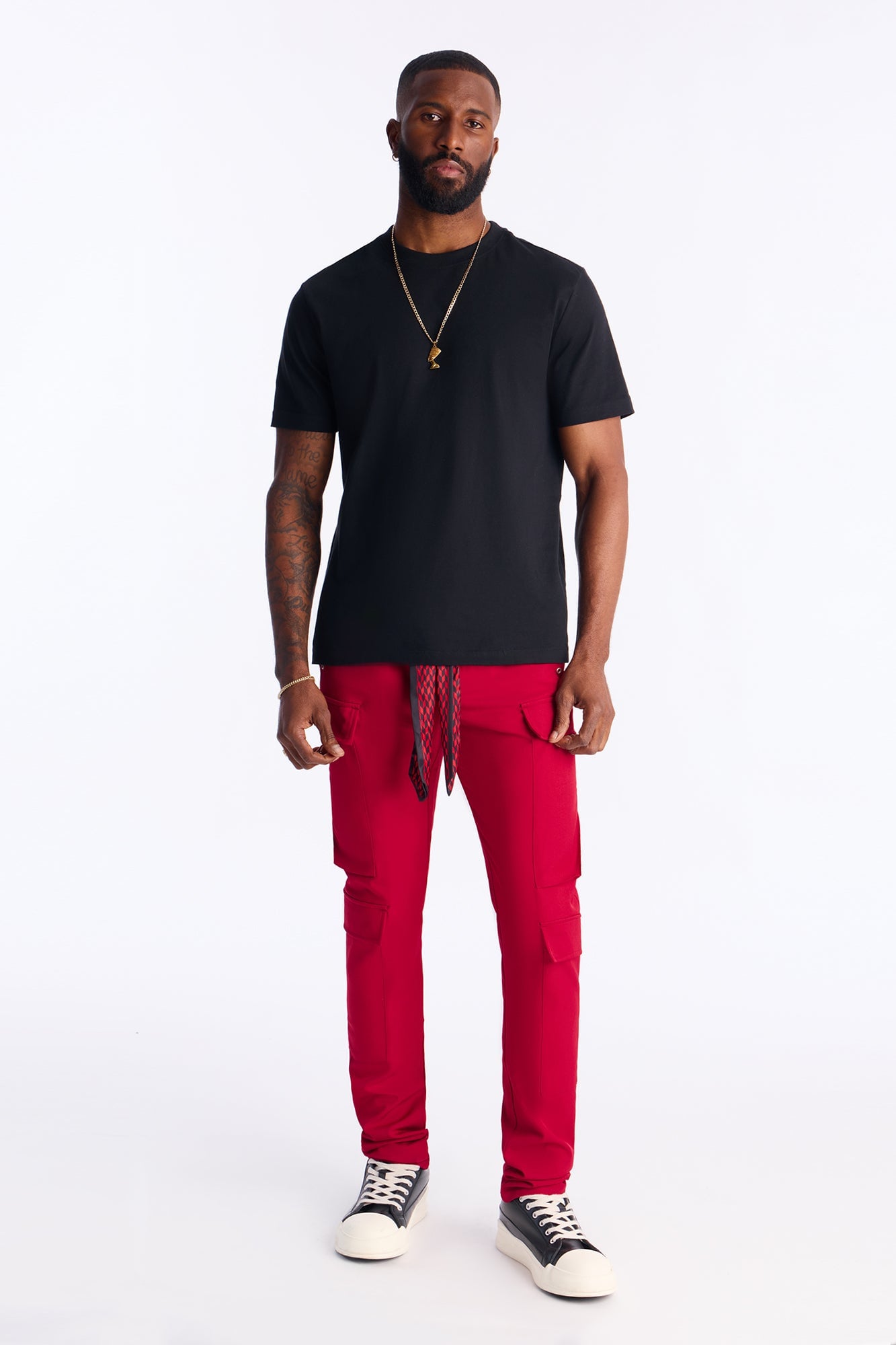 Skinny Stacked Sentinel Multi Pocket Pant - Red image 7