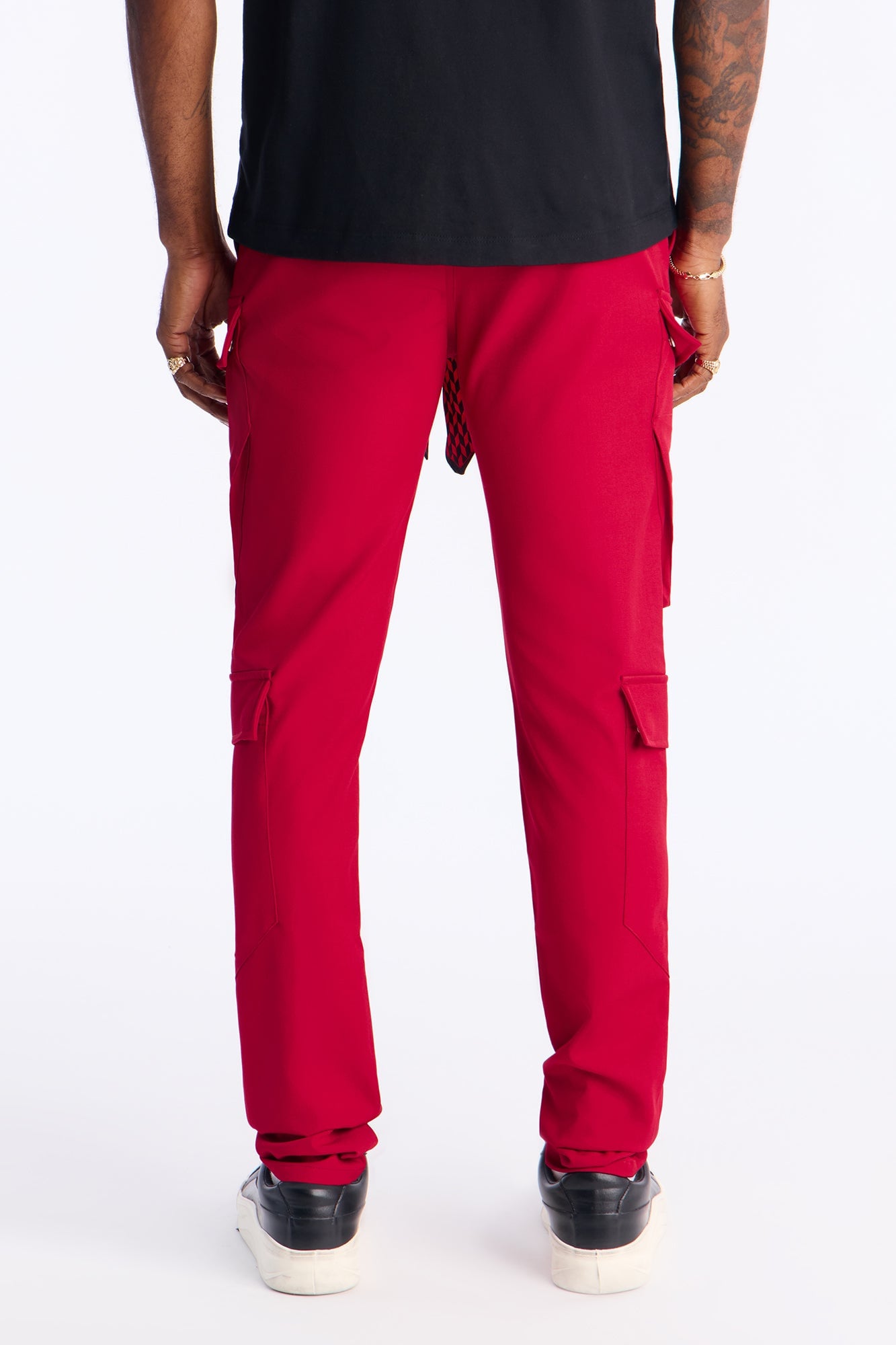 Skinny Stacked Sentinel Multi Pocket Pant - Red image 9