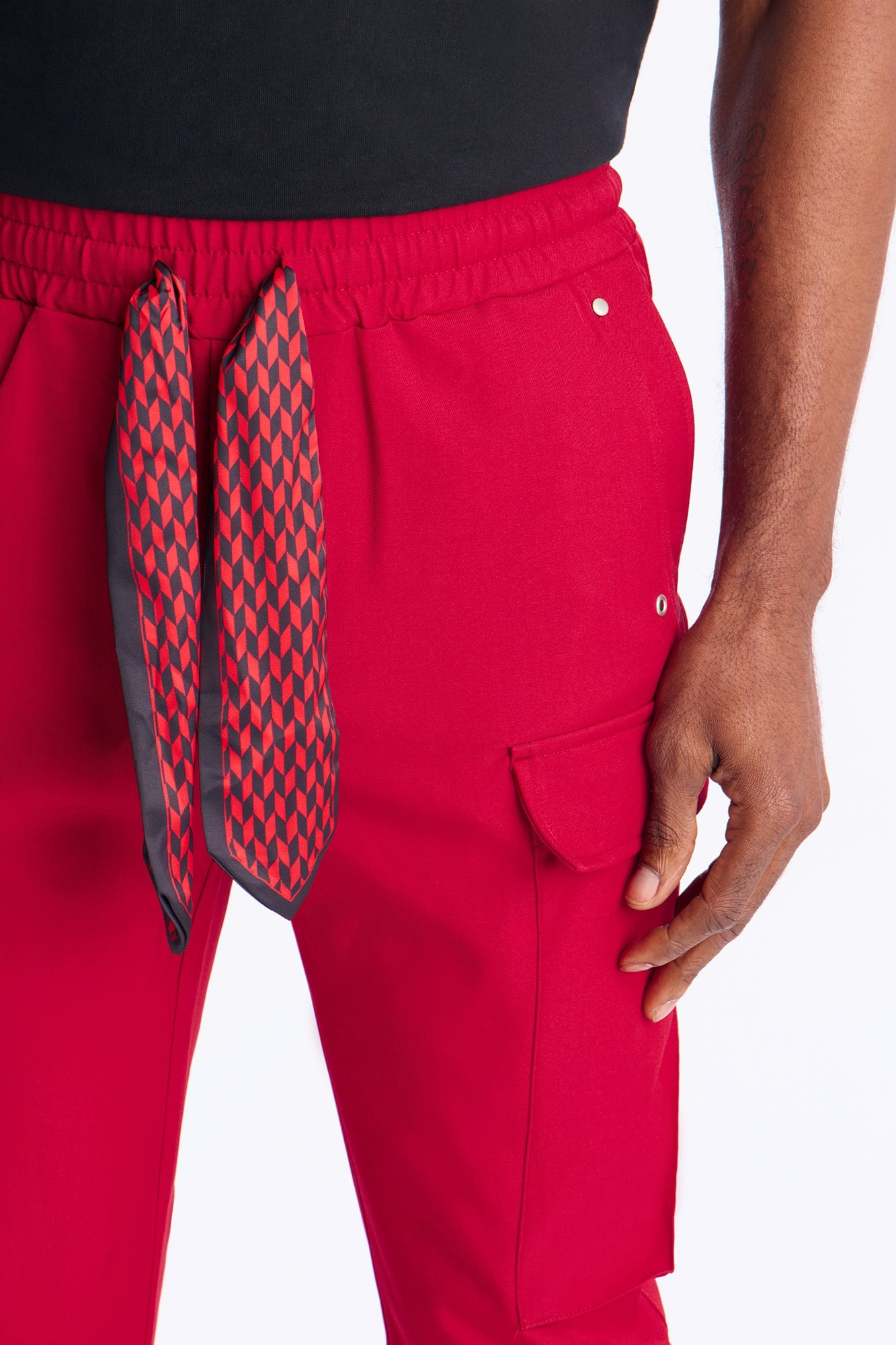 Skinny Stacked Sentinel Multi Pocket Pant - Red image 8