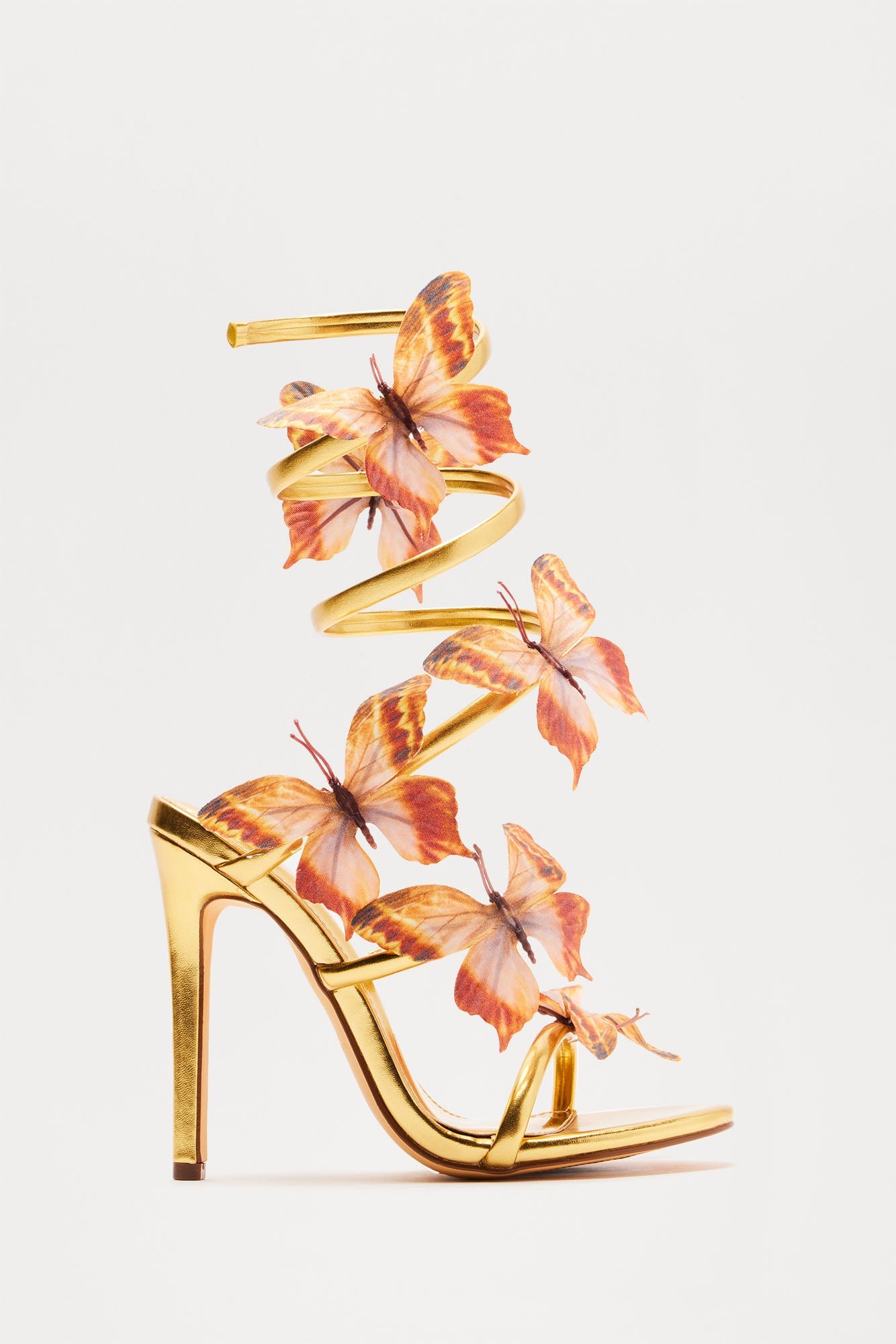 Butterfly Garden Wrap Up Heels - Gold image 1