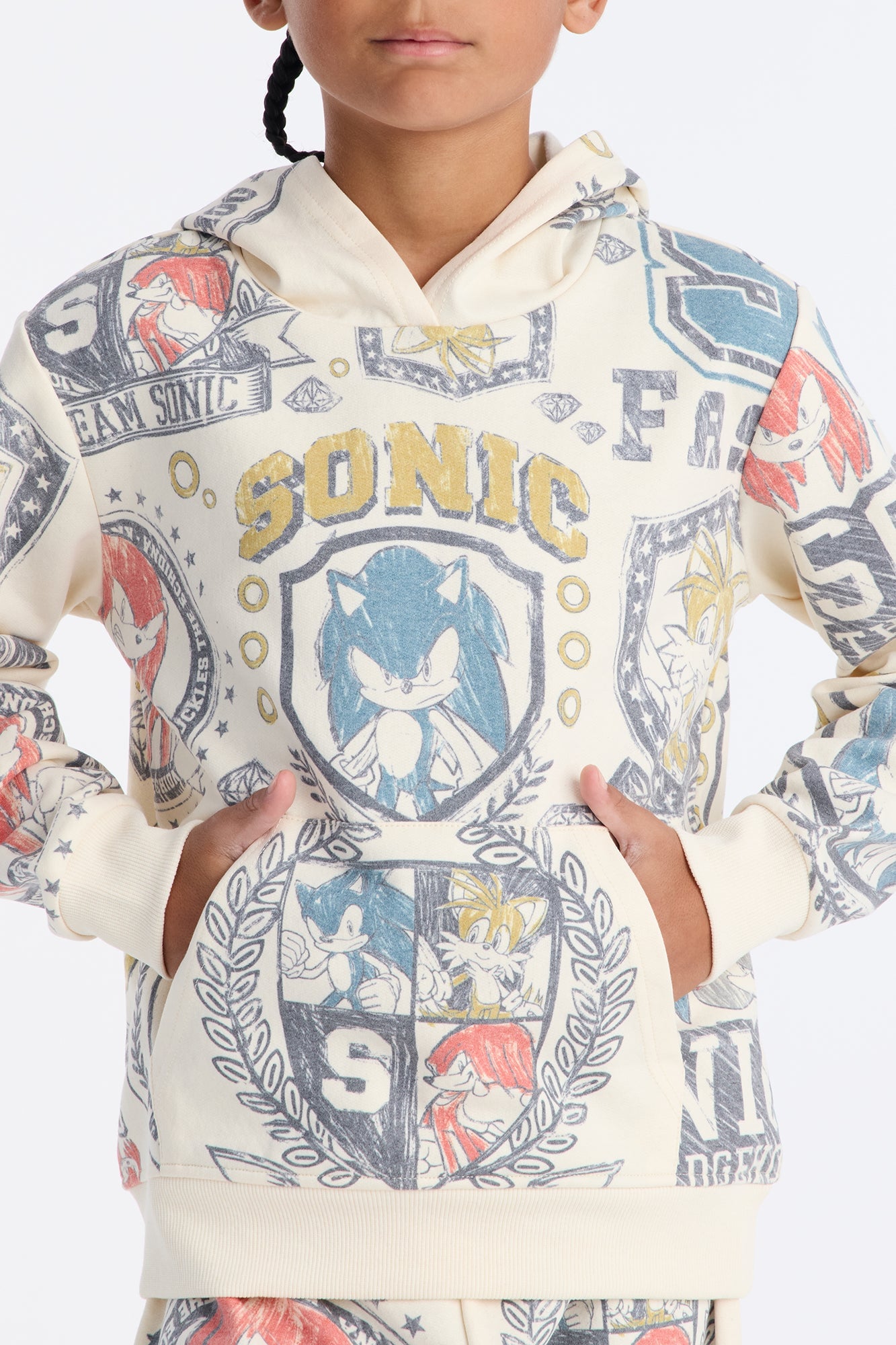 Mini Sonic The Hedgehog All Over Print Jogger Pant Set - Cream image 3