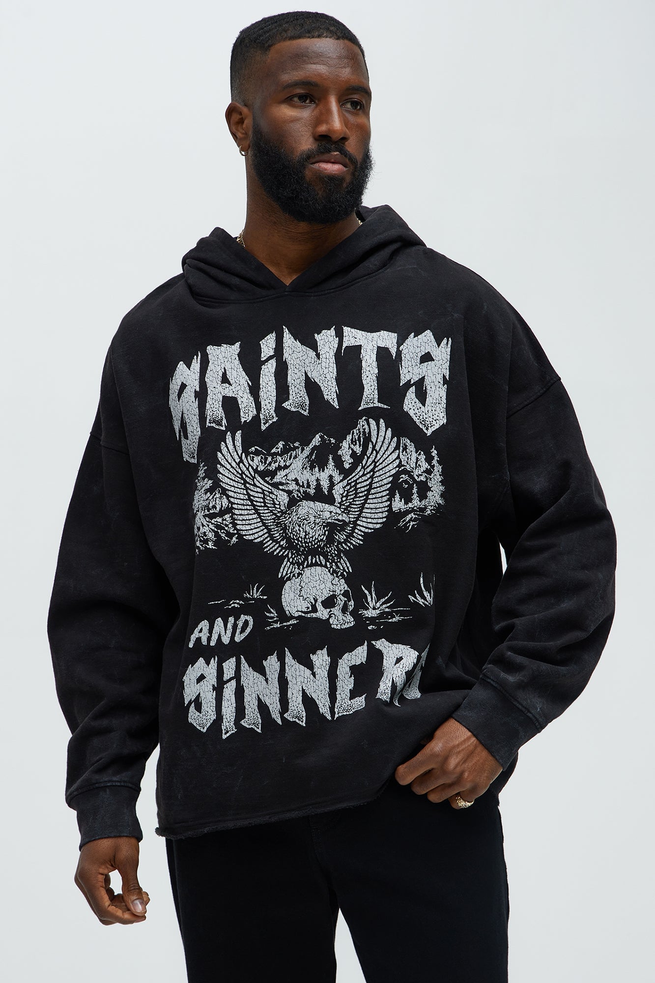 Saints And Sinners Lifecycle Oversized Hoodie - Black image 4