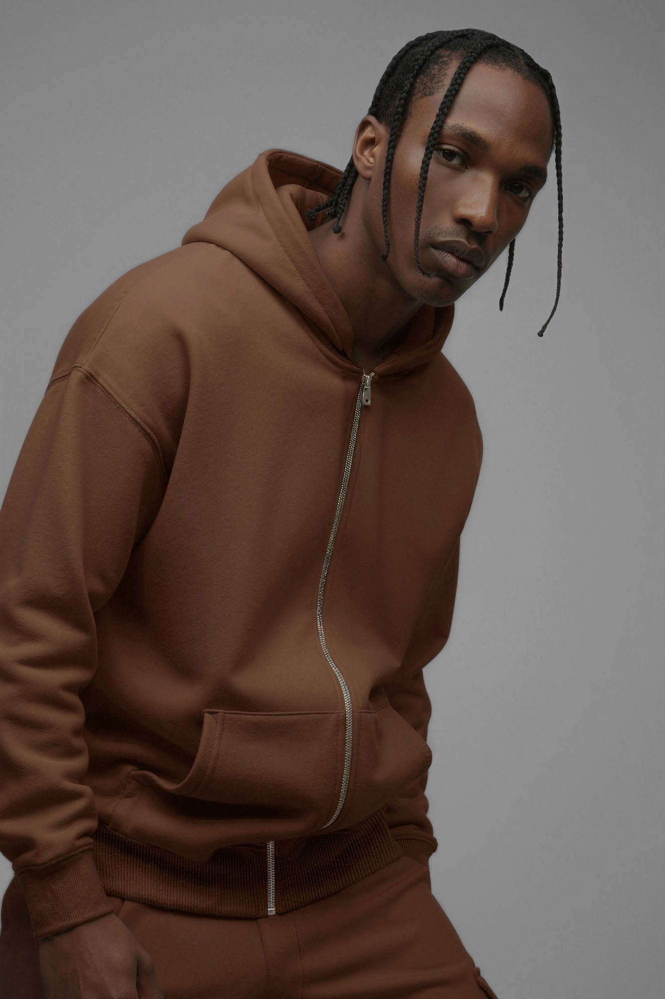 410 Oversized Zip Hoodie - Chestnut image 2
