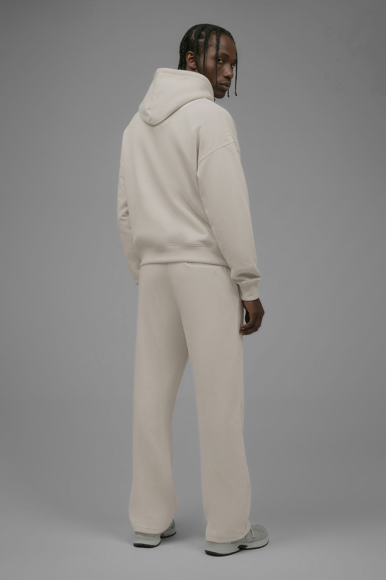410 Oversized Cropped Zip Hoodie - Cream image 3