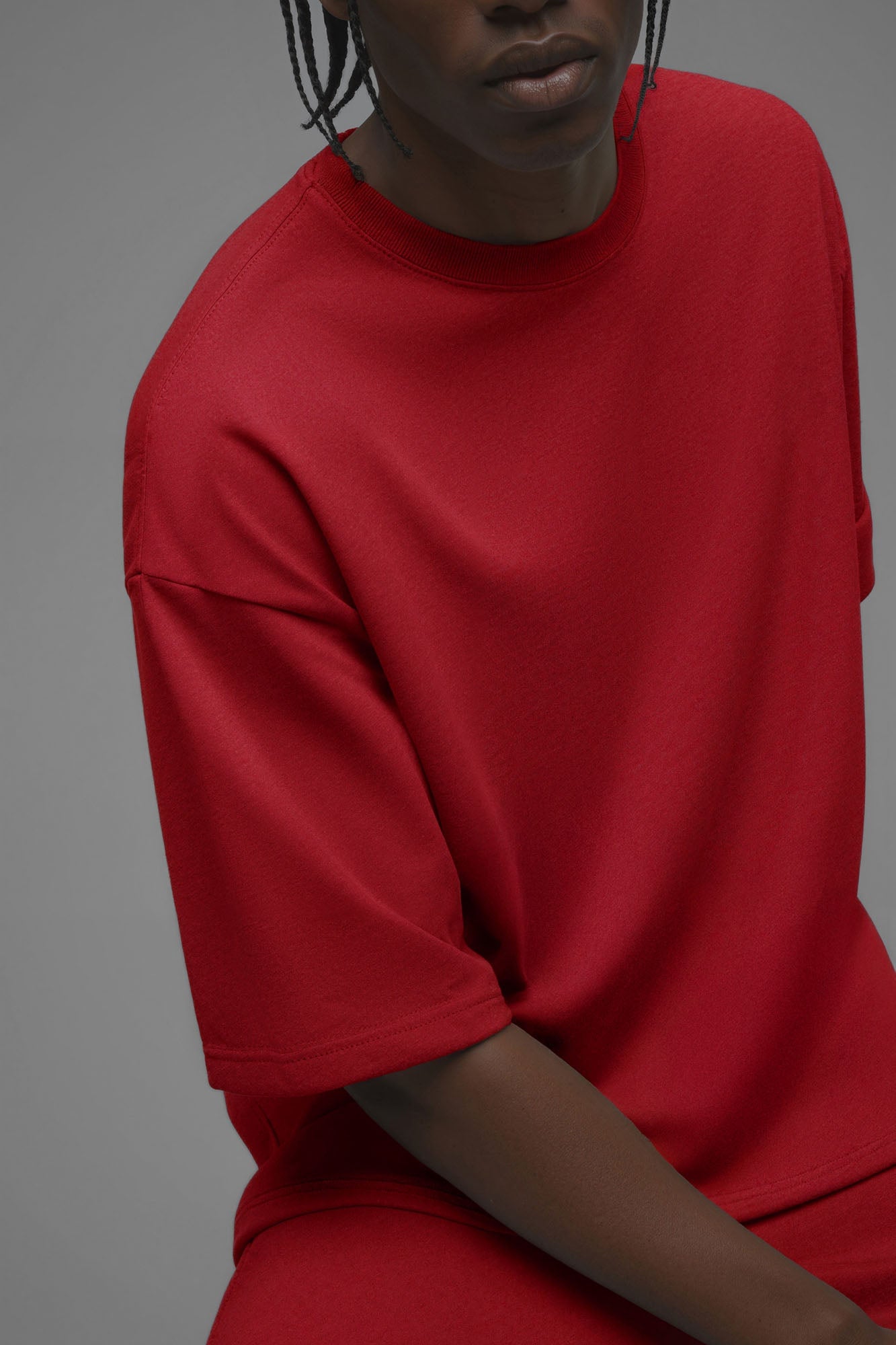 410 Oversized Fleece Tee - Red image 2