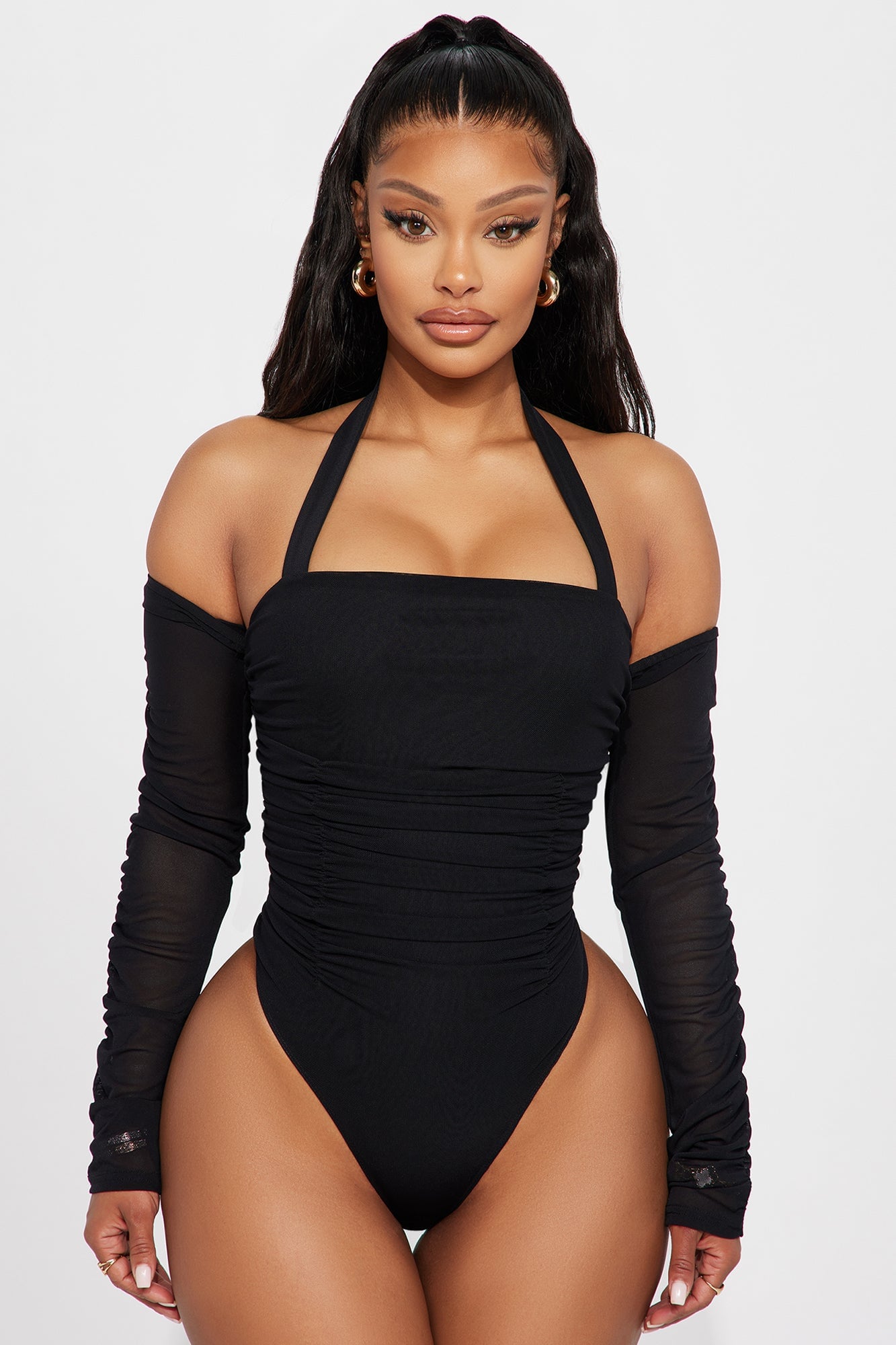 Replacing You Mesh Bodysuit - Black image 5