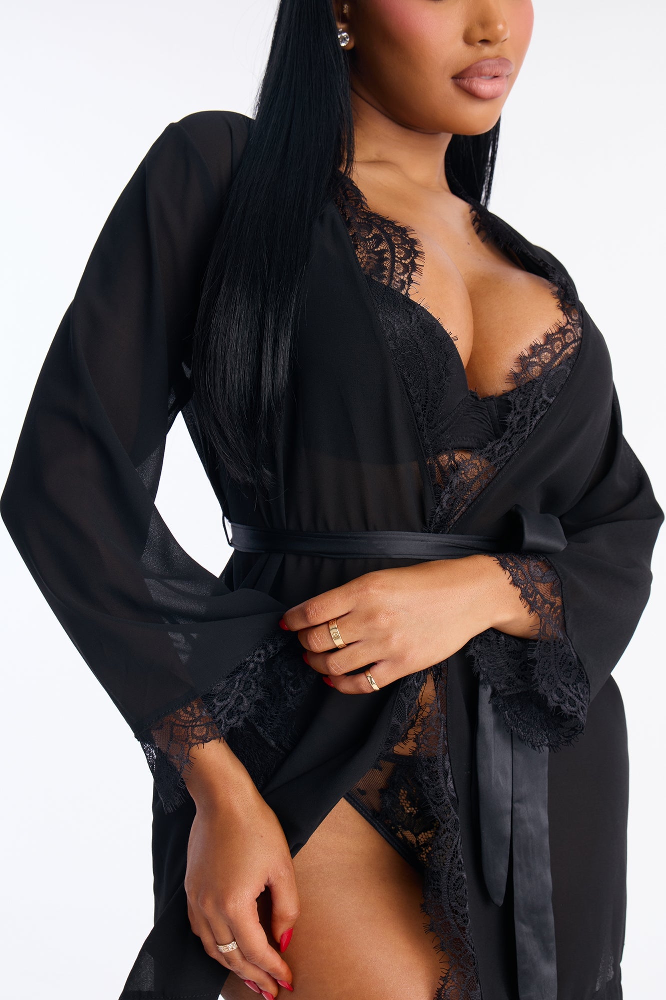 Muse Me Sheer Robe - Black image 6