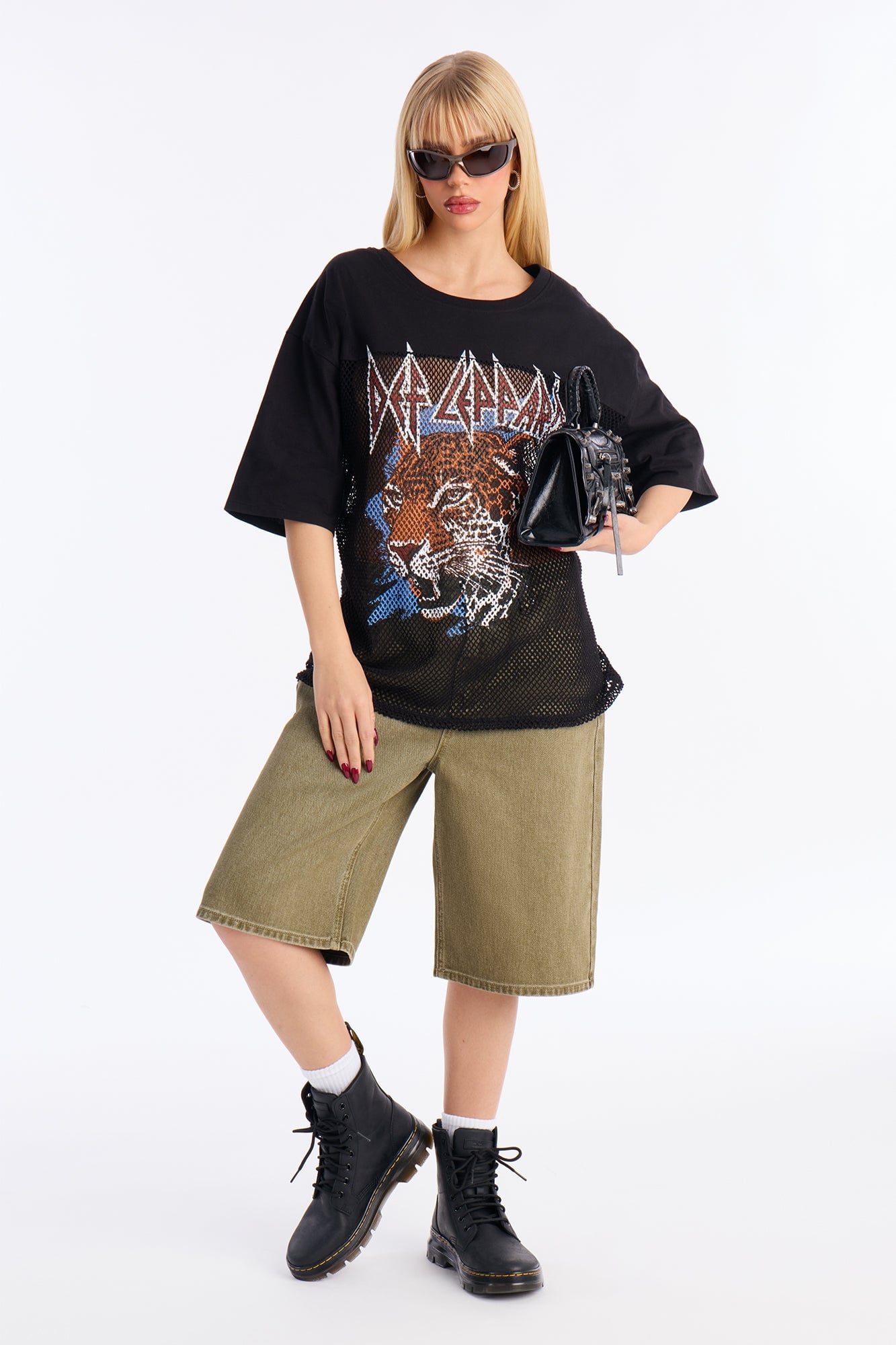 Def Leppard Oversize Jersey Tee - Black image 6