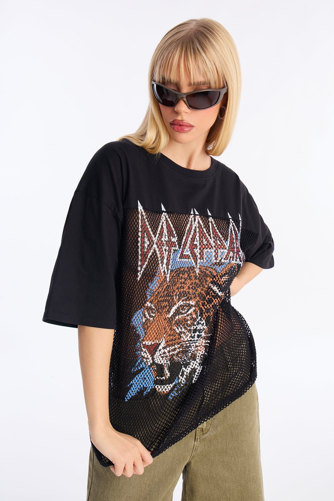 Def Leppard Oversize Jersey Tee - Black image 5