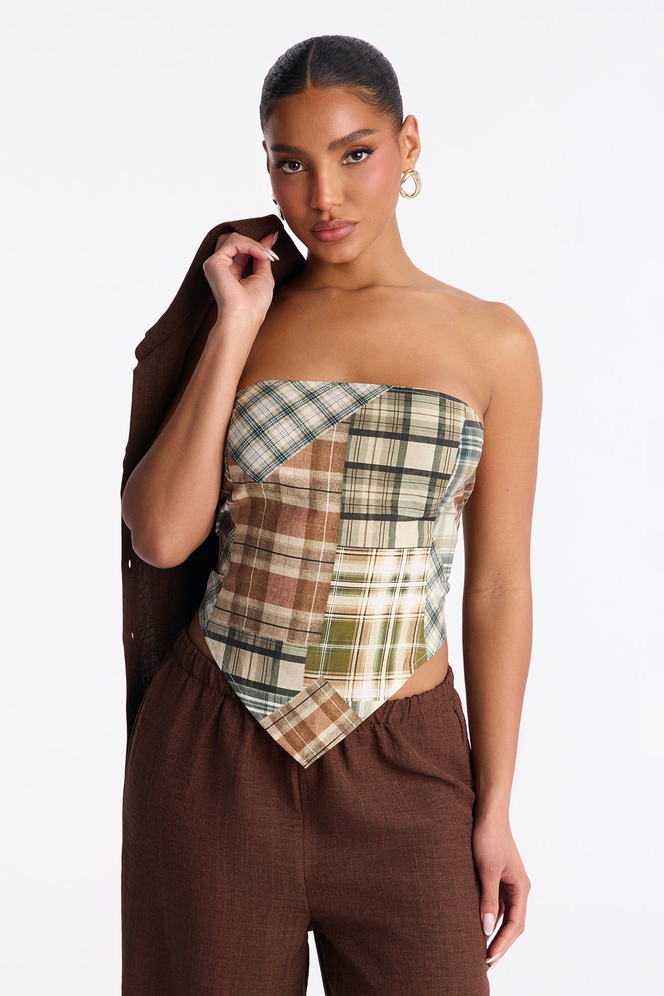 Rylee 3 Piece Scarf Pant Set - Brown image 7