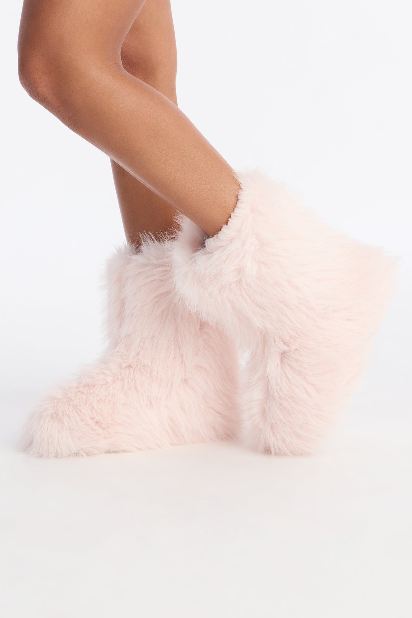 Icicle Faux Fur Booties - Pink image 4
