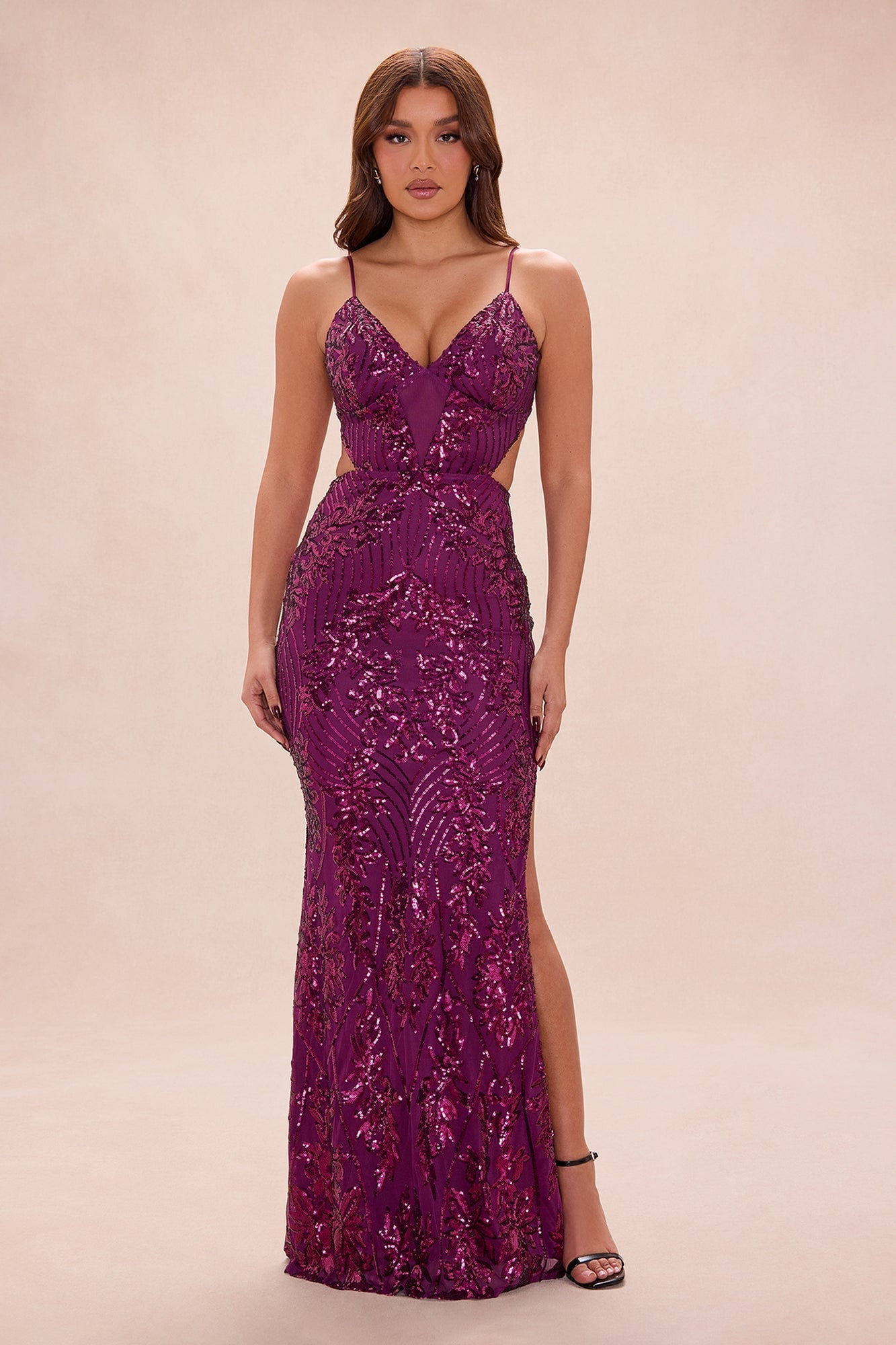 Only You Sequin Maxi Gown - Plum image 5