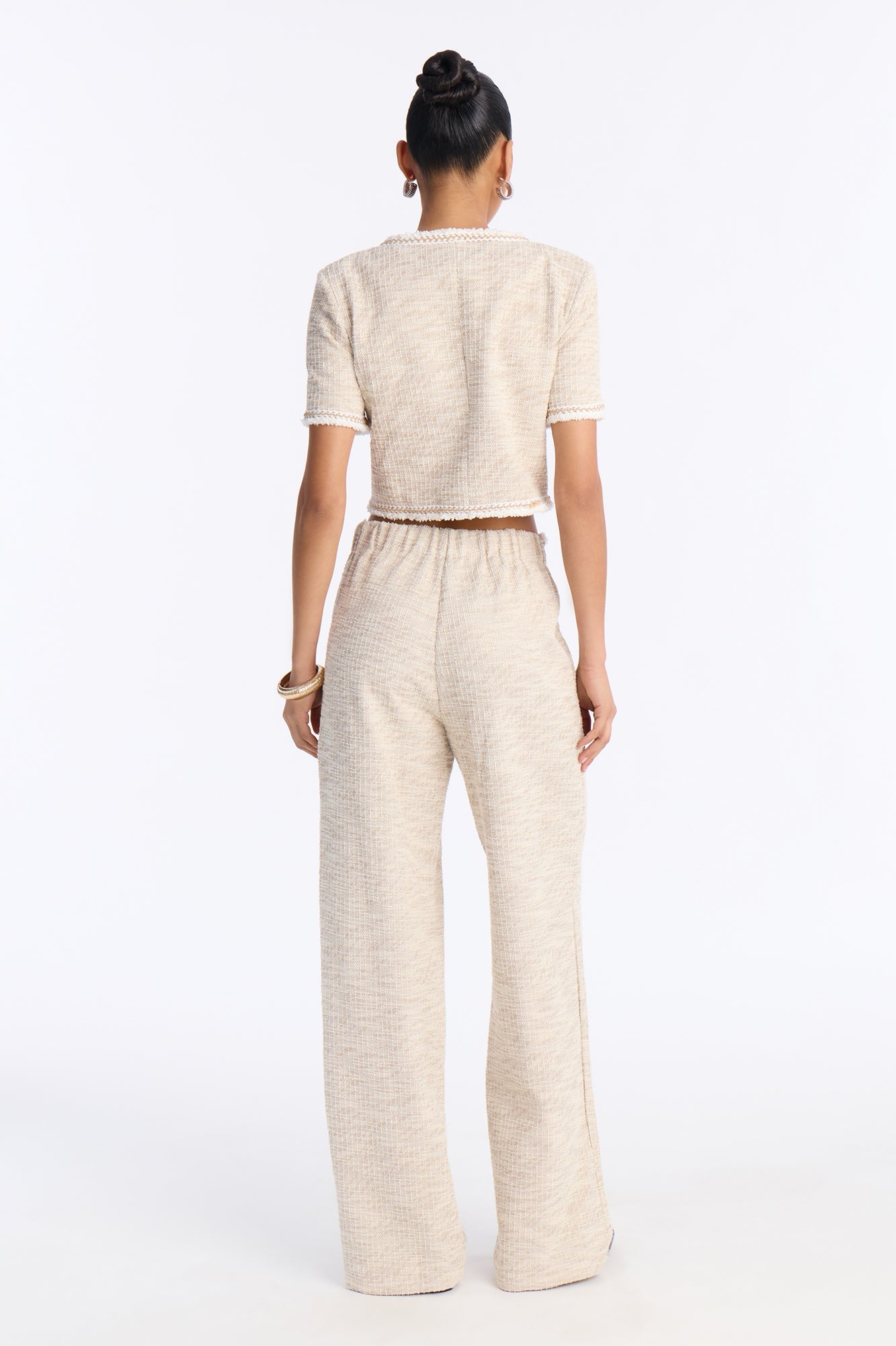 Serenity Tweed Pant Set - Cream image 8