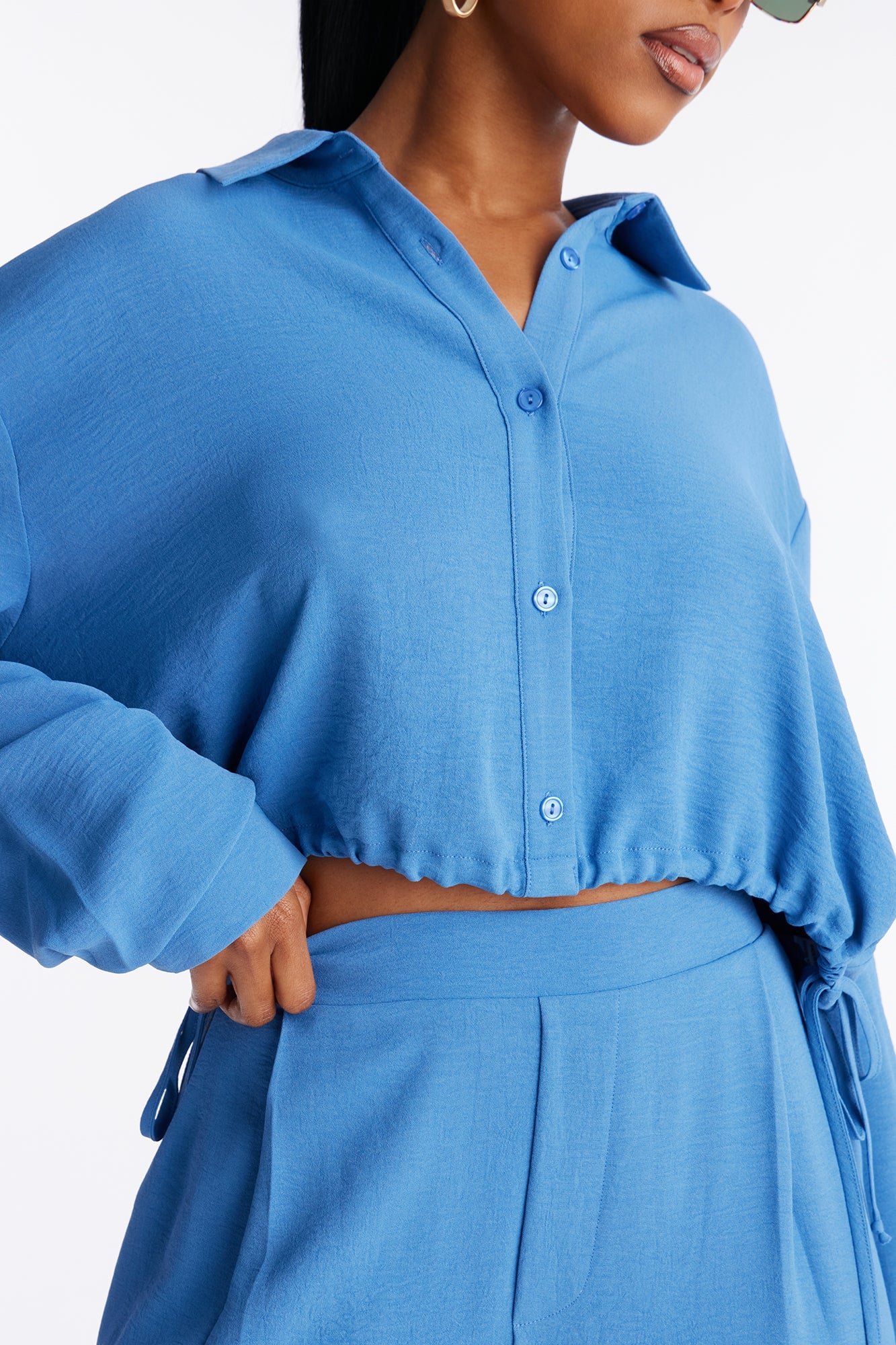 Makenzie Drawstring Waist Pant Set - Blue image 7