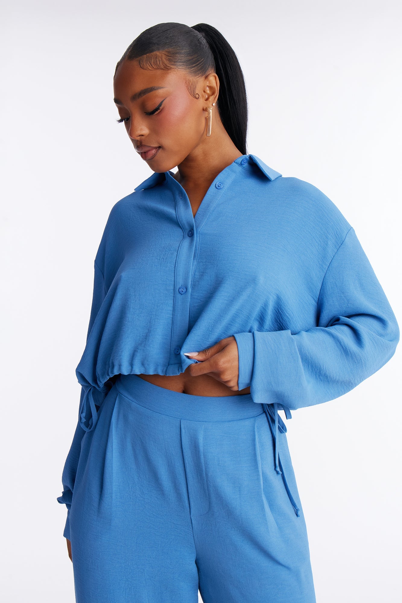 Makenzie Drawstring Waist Pant Set - Blue image 6