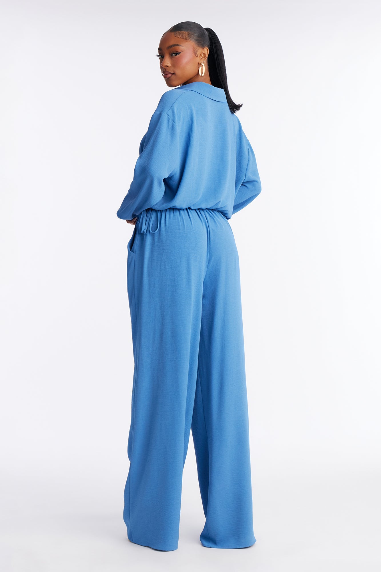 Makenzie Drawstring Waist Pant Set - Blue image 8