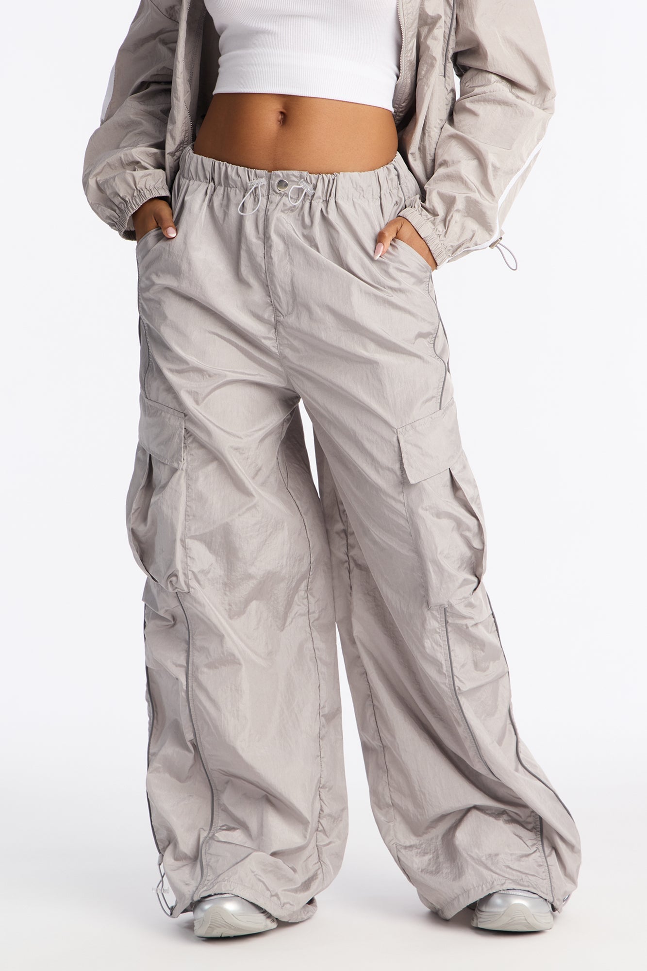 Life Of Leisure Windbreaker Joggers 30″ - Grey image 6