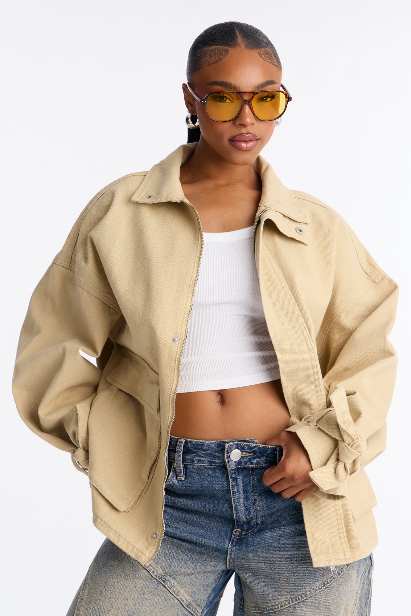 Out And About Twill Anorak Jacket - Khaki image 3