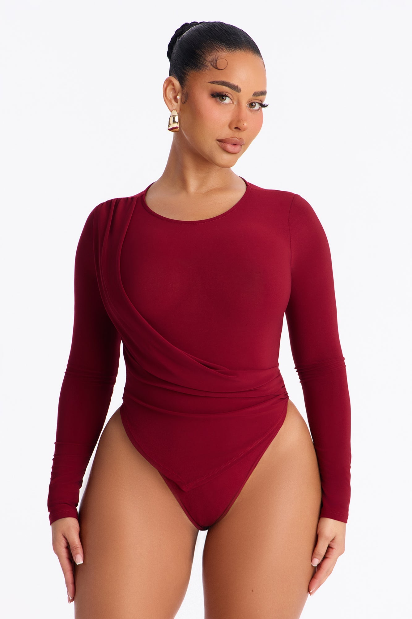 Annetta Long Sleeve Bodysuit - Wine image 5