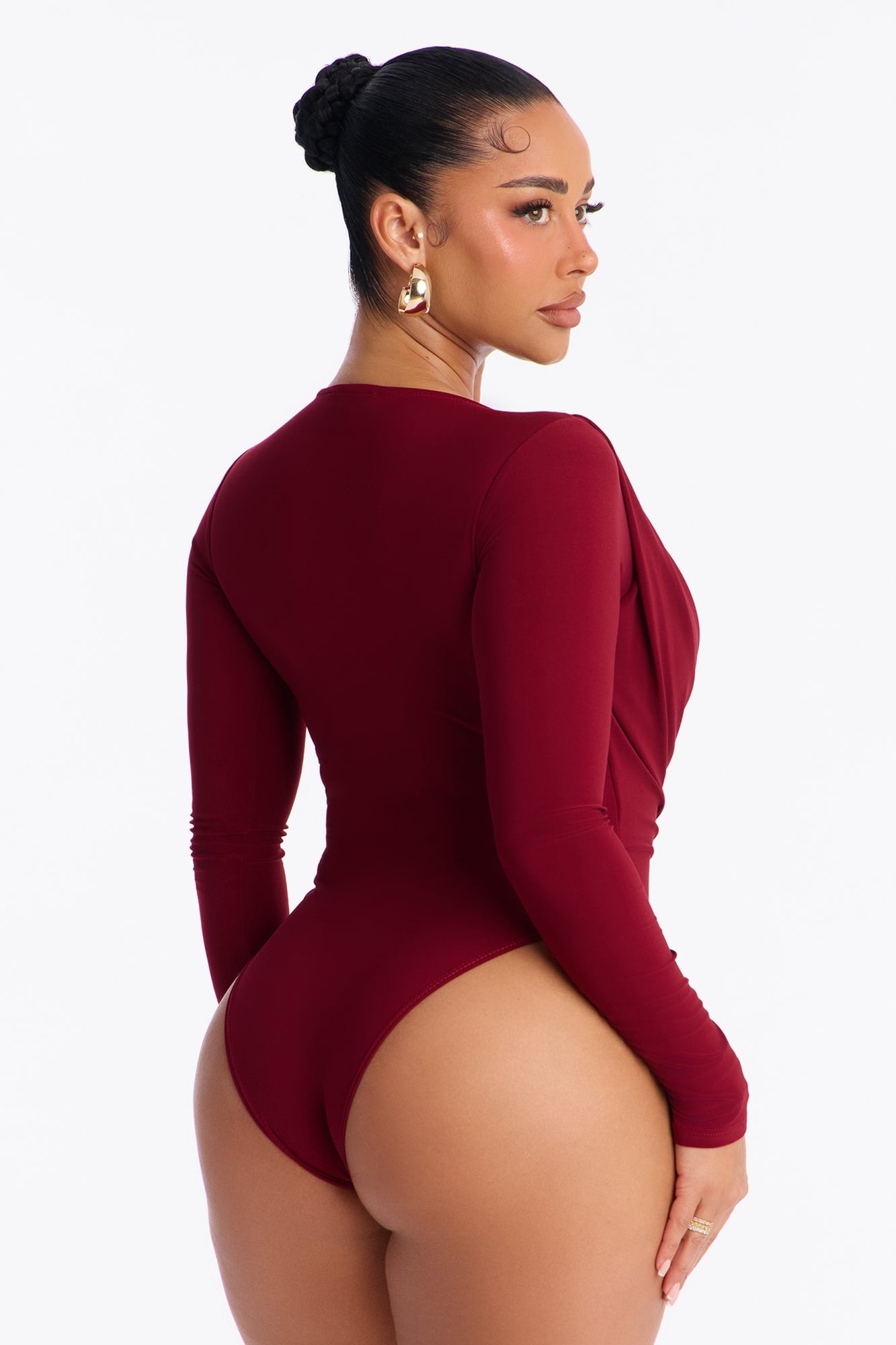 Annetta Long Sleeve Bodysuit - Wine image 9