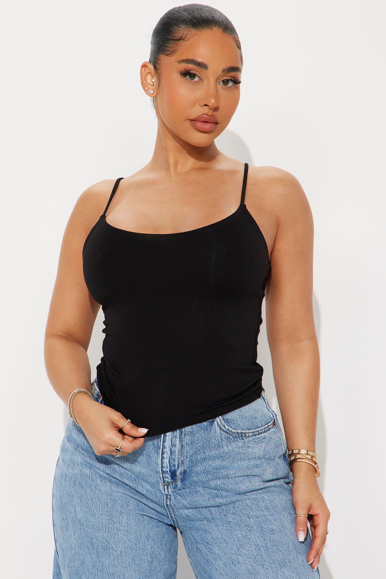 Kiana Double Lined Jersey Cami - Black image 4