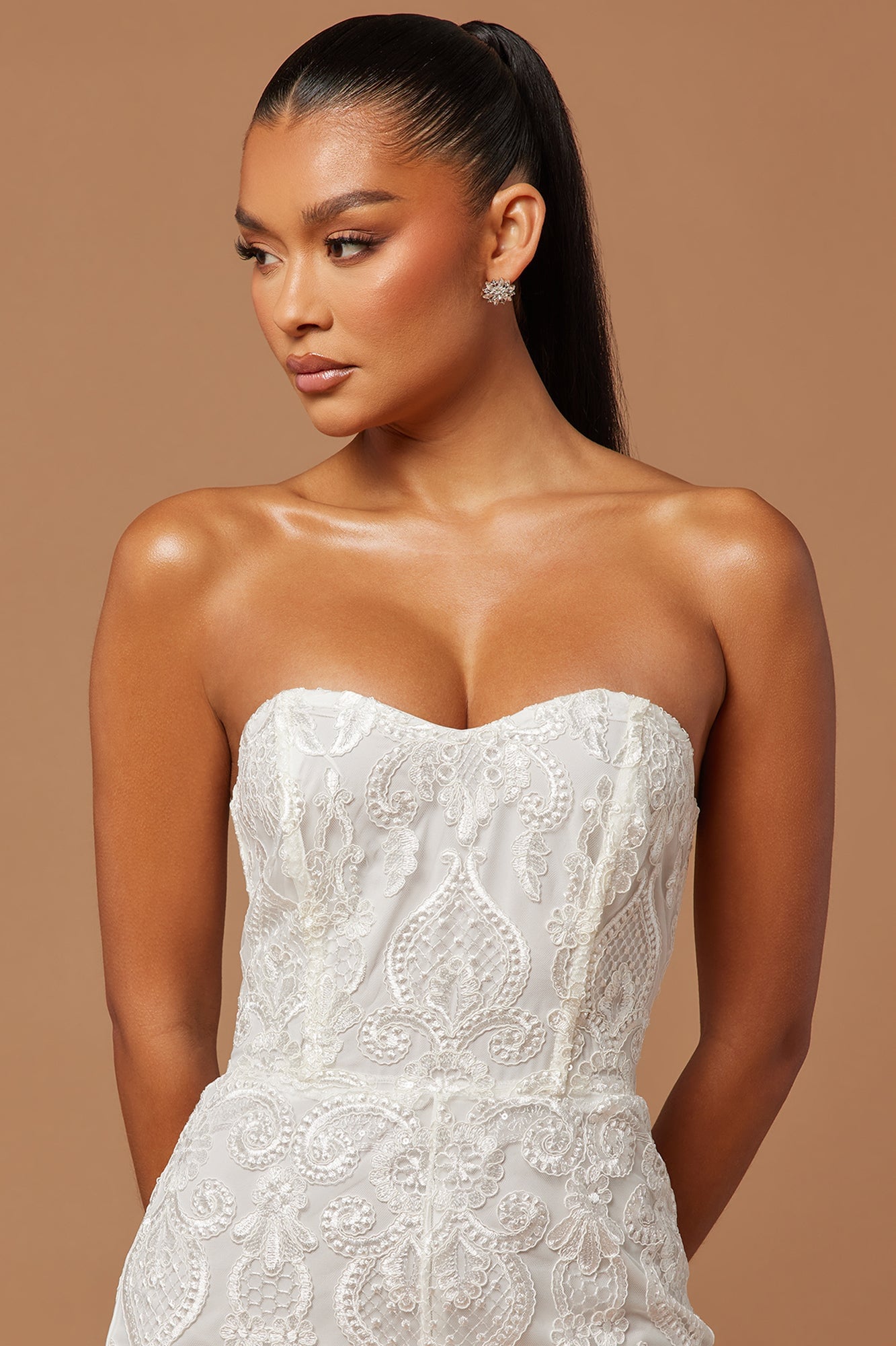 Esther Sequin Embroidered Jumpsuit - White image 6
