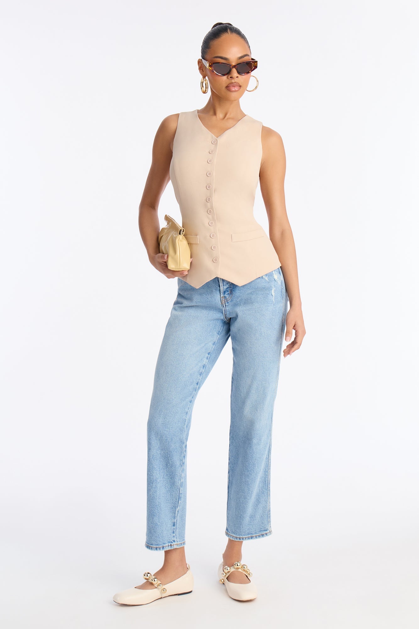 Brooklyn Babe Vest Top - Stone image 6