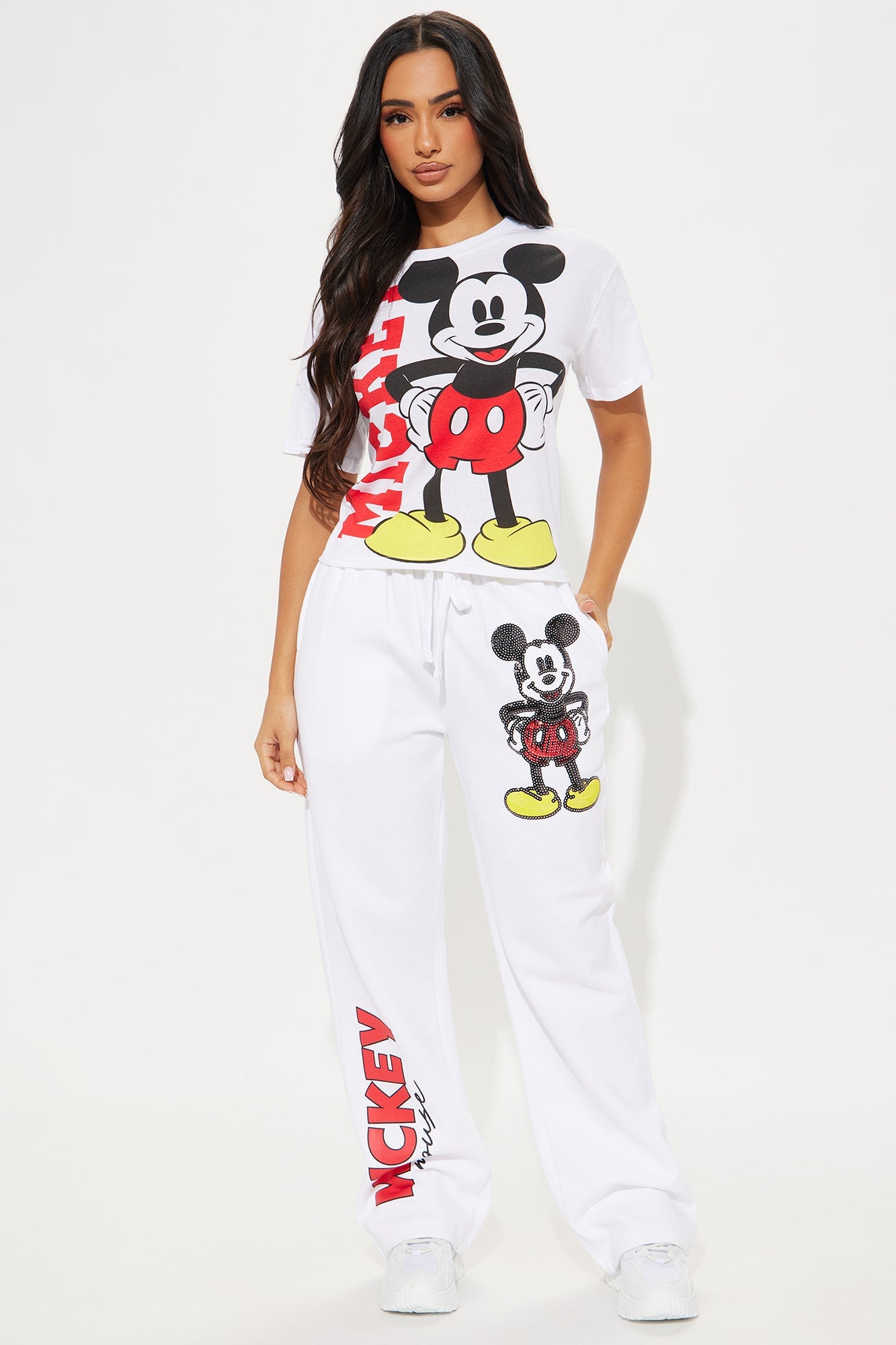 Mickey Mouse Wide Leg Pant - White image 4