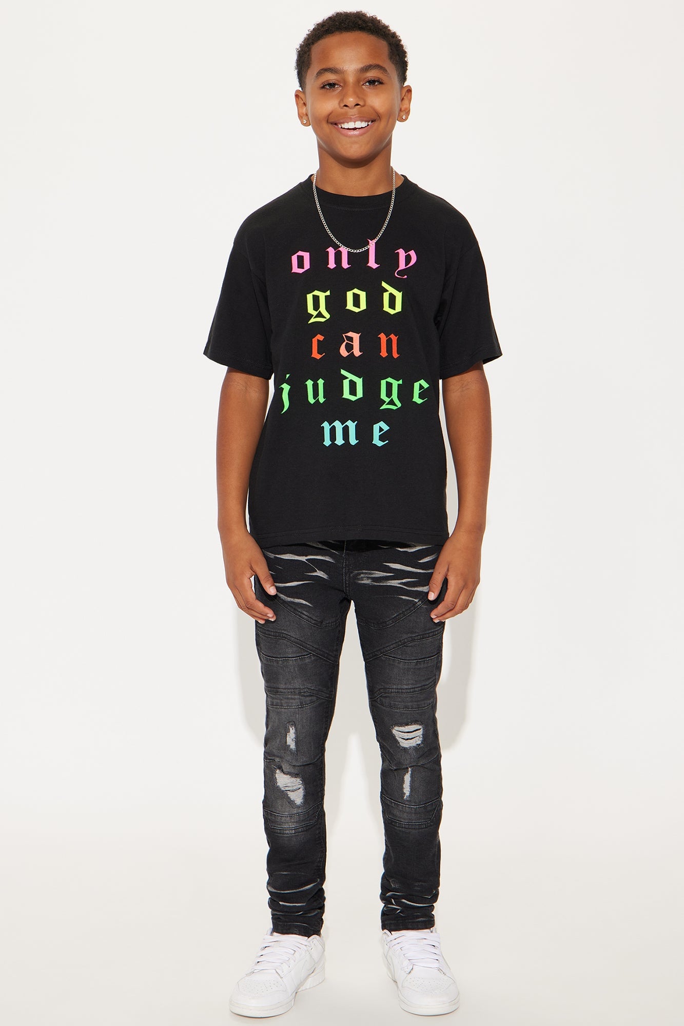 Mini Only God Can Judge Me T-Shirt - Black image 2