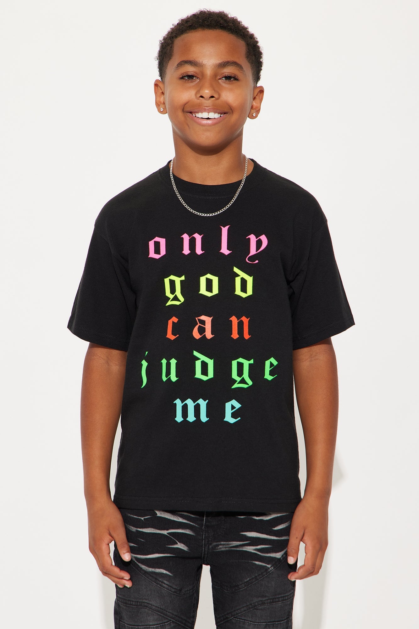 Mini Only God Can Judge Me T-Shirt - Black image 1