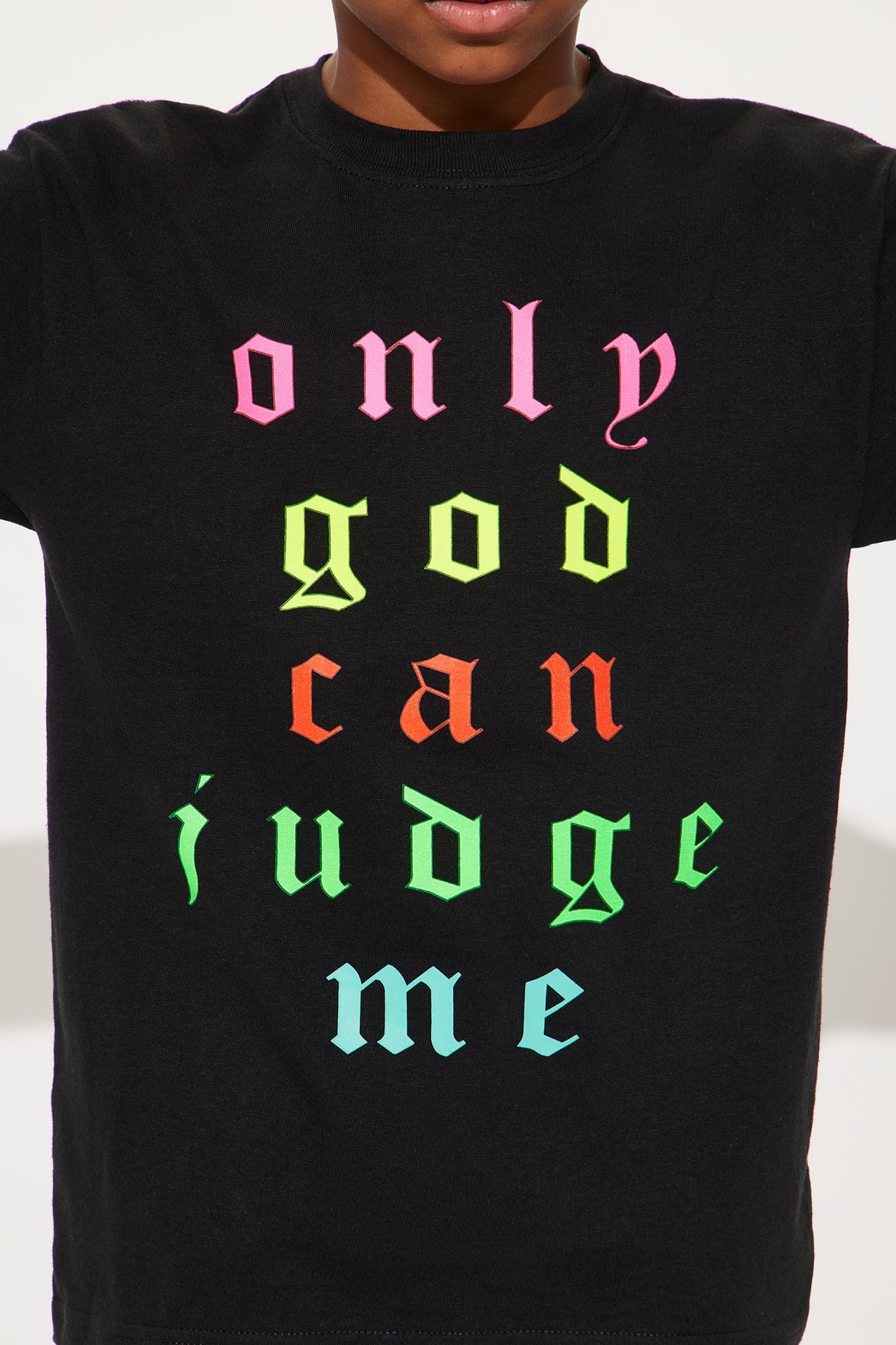 Mini Only God Can Judge Me T-Shirt - Black image 3