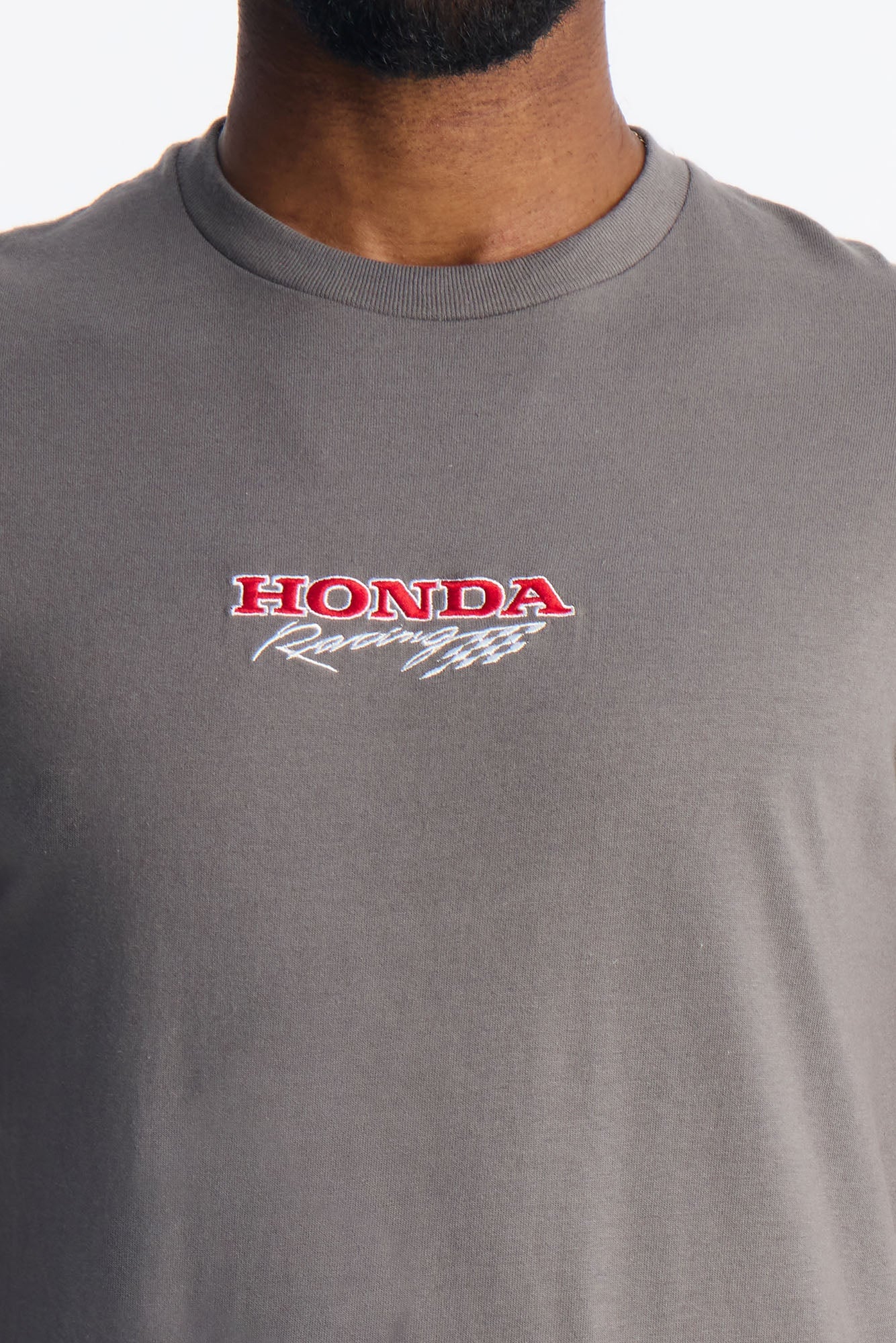 Honda Racing Embroidery Short Sleeve Tee - Charcoal image 7