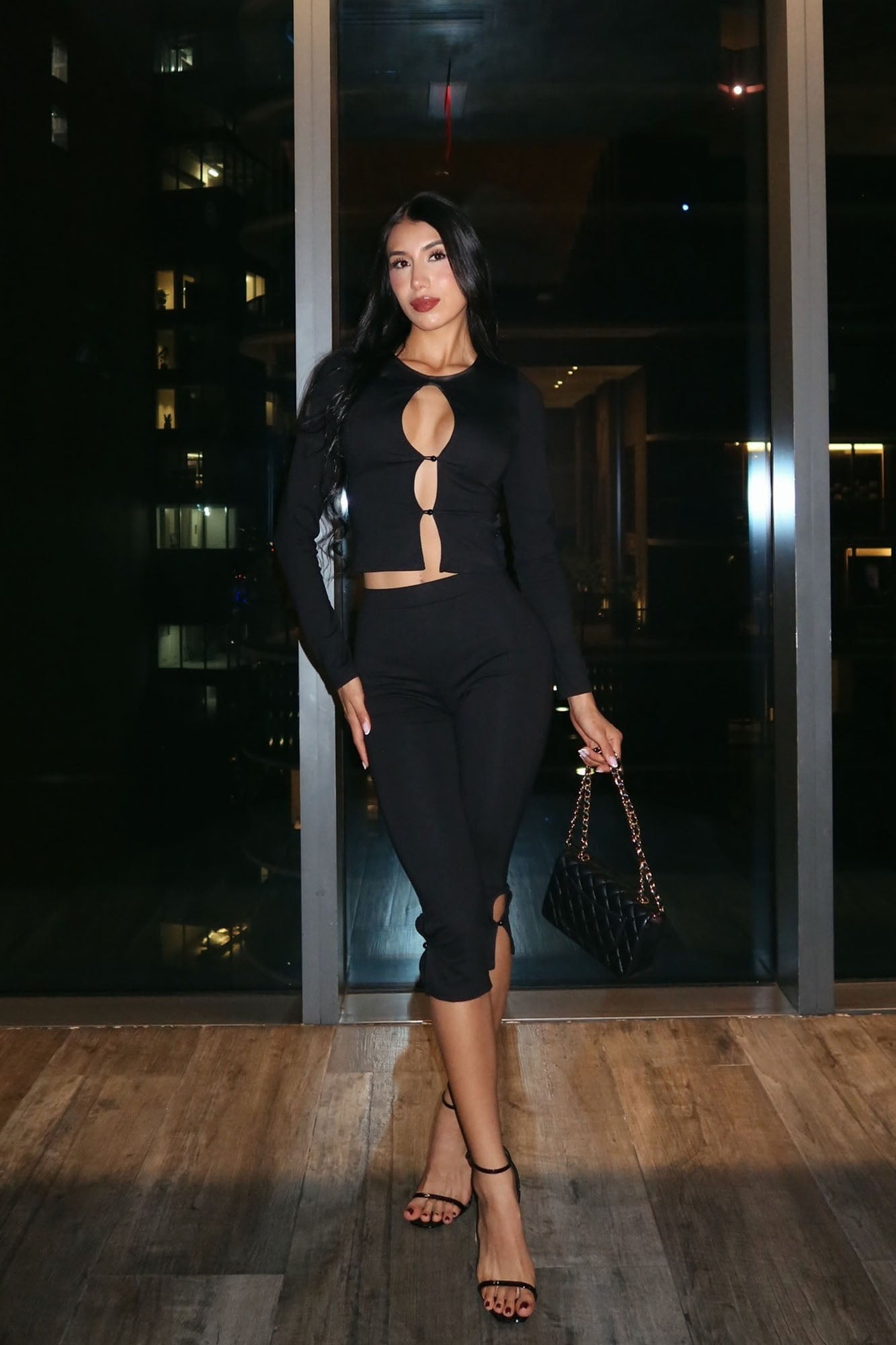 Mia Date Night Capri Pant Set - Black image 4