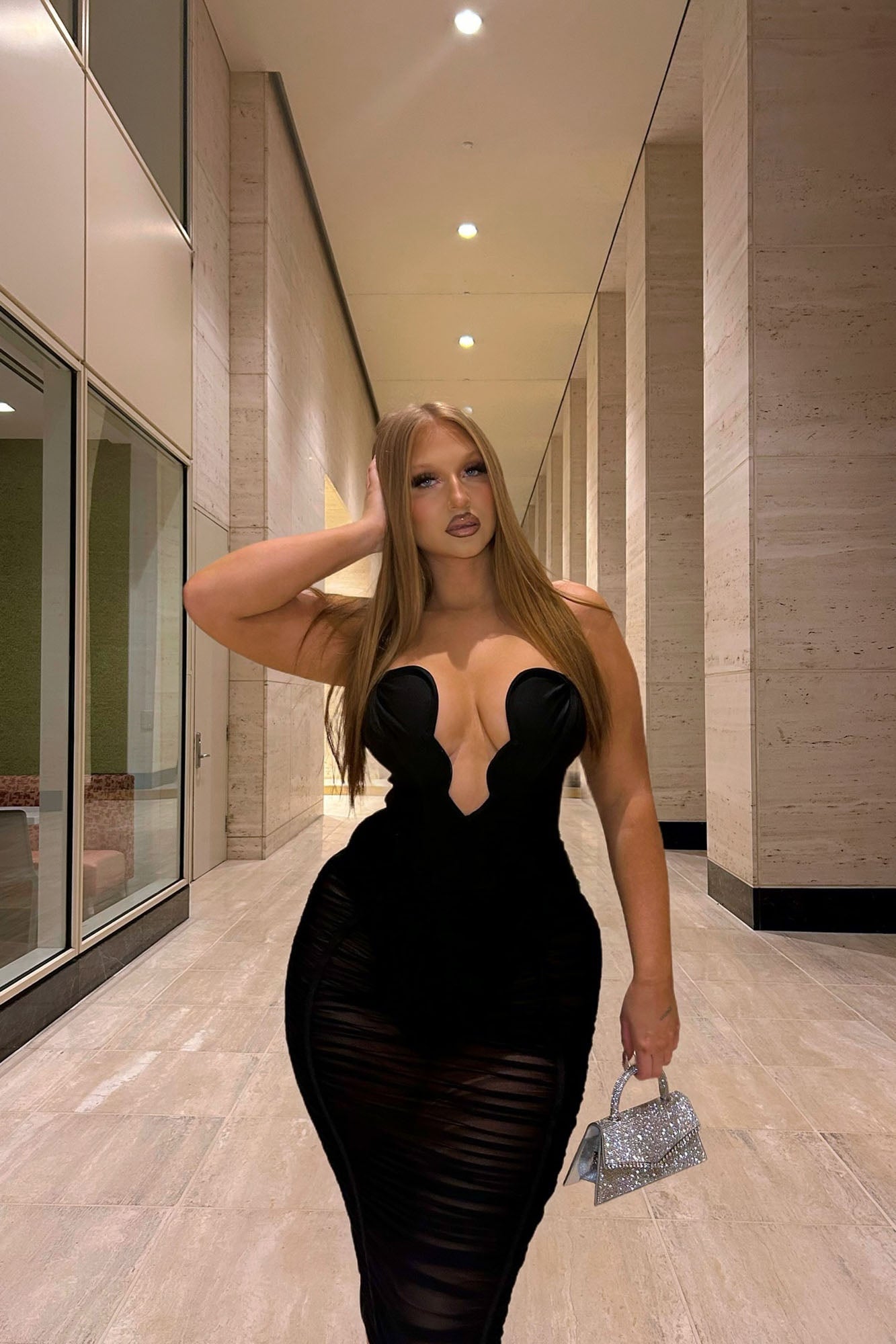 Analise Bandage Midi Dress - Black image 7