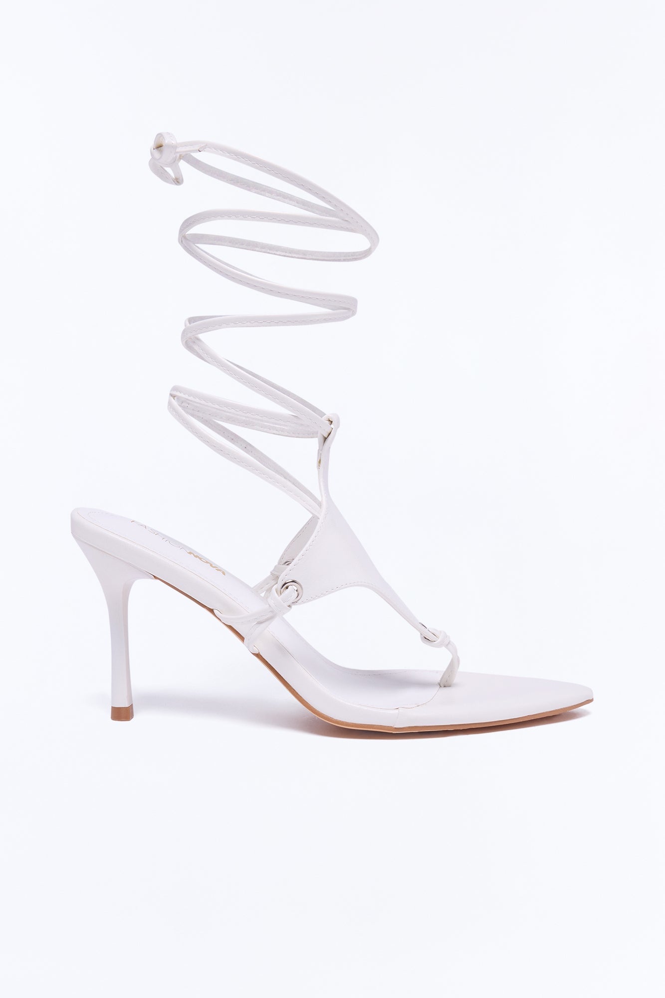Moxie Wrap Up Stiletto Heels - White image 2