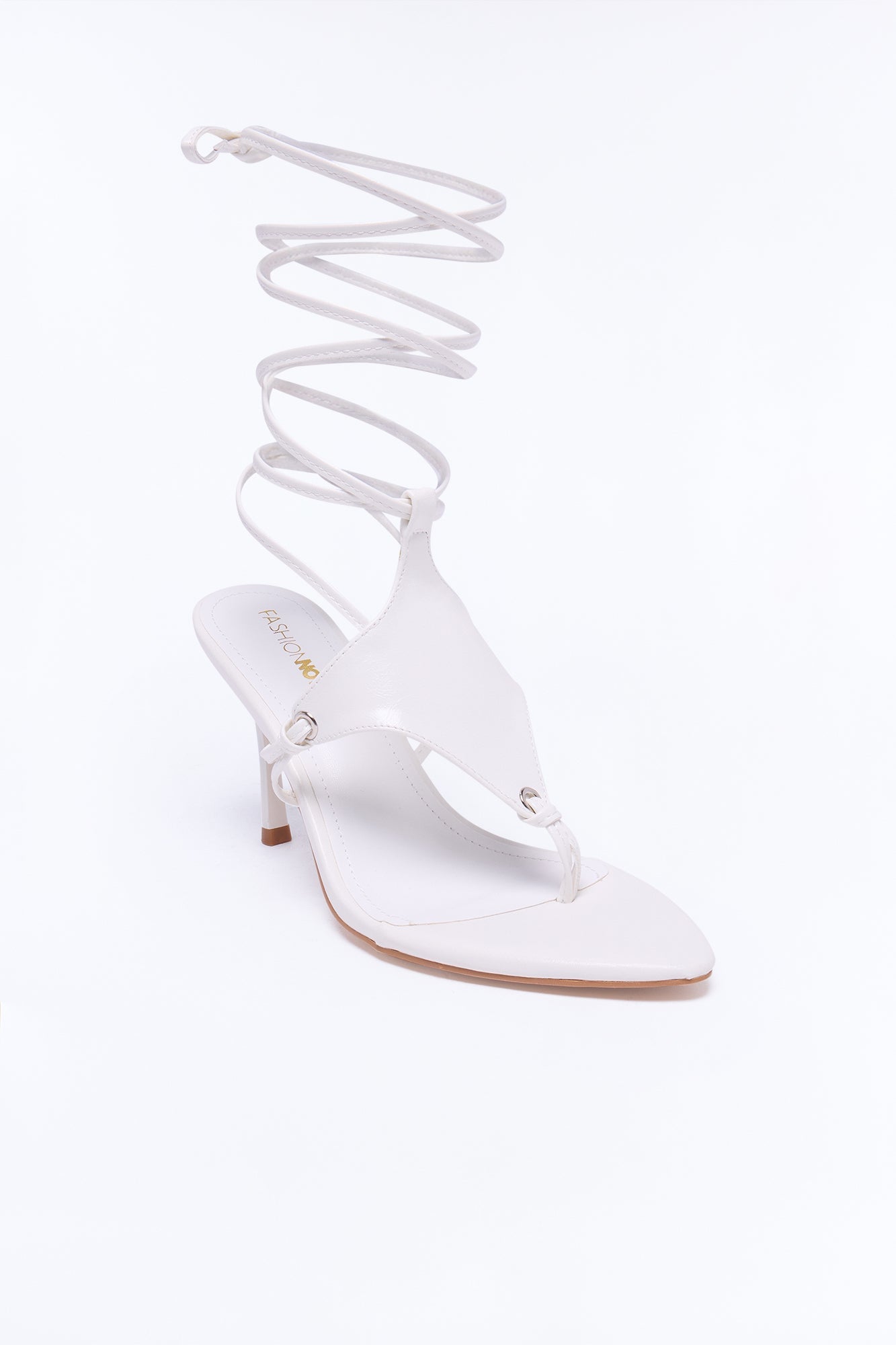 Moxie Wrap Up Stiletto Heels - White image 3