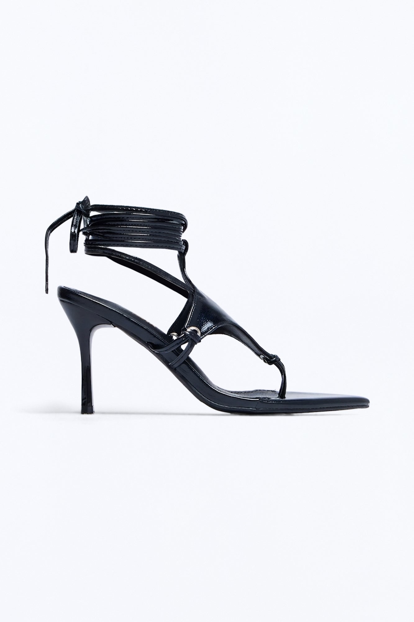 Moxie Wrap Up Stiletto Heels - Black image 2