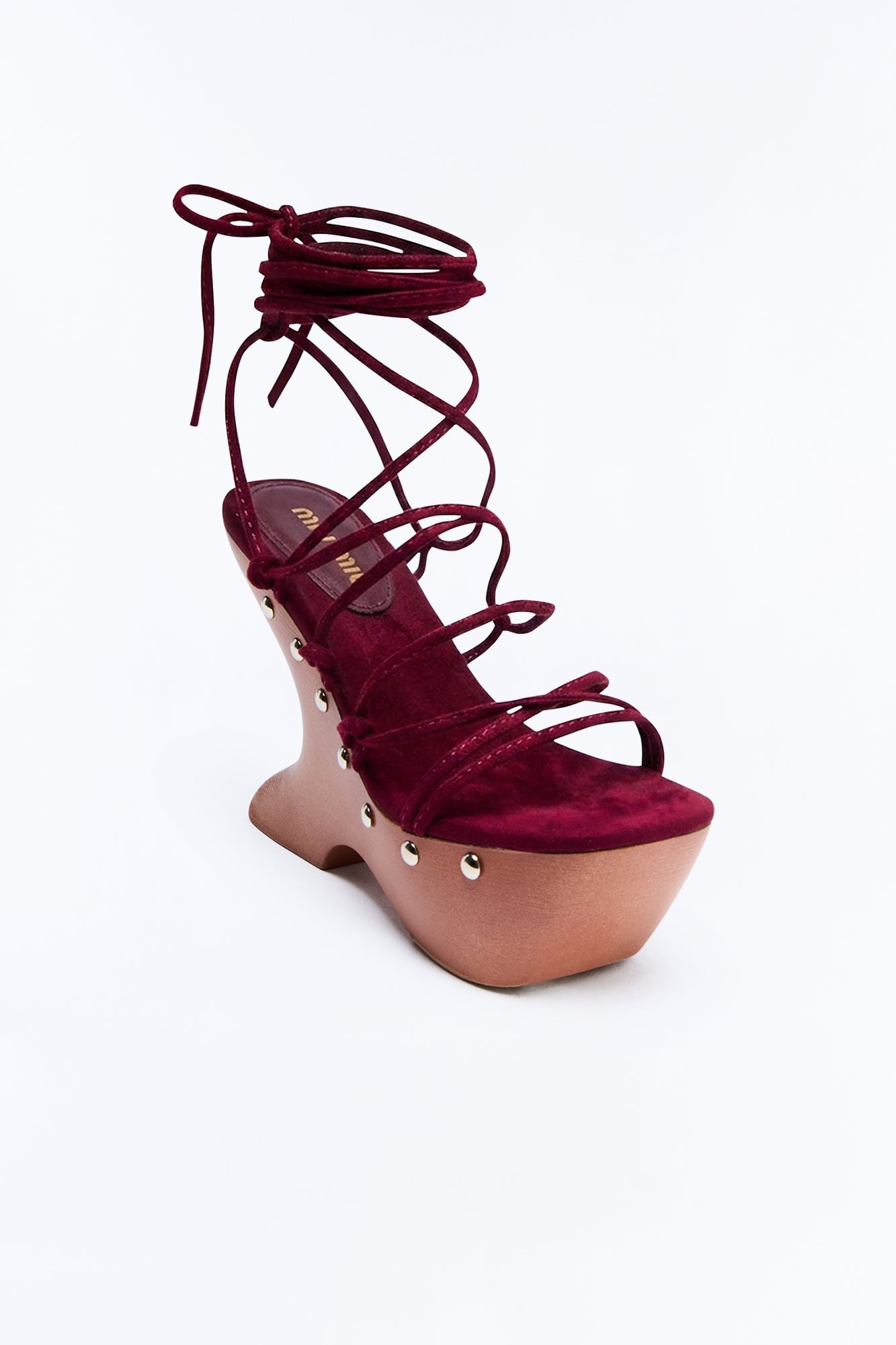 Missed Call Novelty Wrap Up Wedges - Burgundy image 4