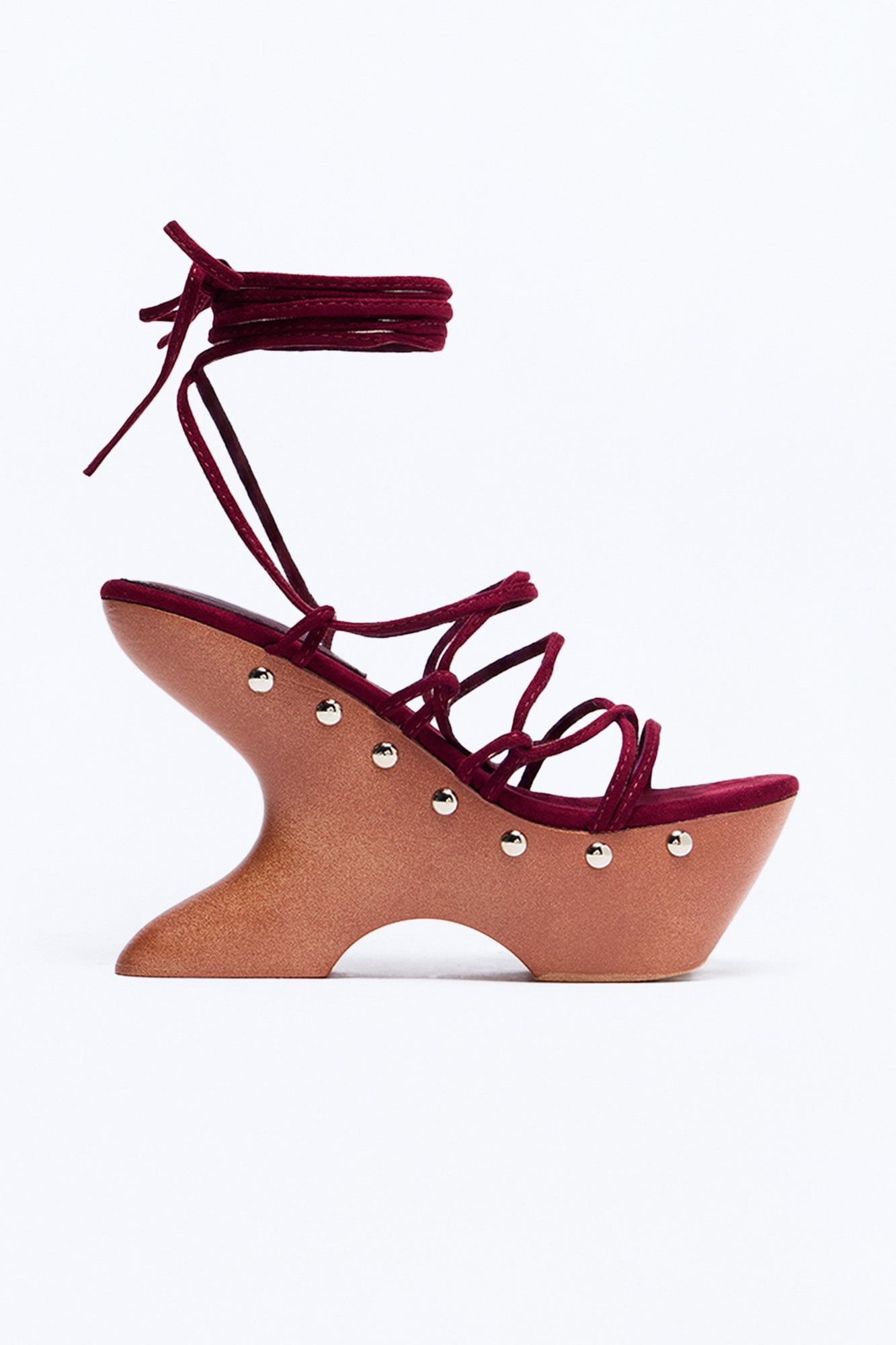 Missed Call Novelty Wrap Up Wedges - Burgundy image 3