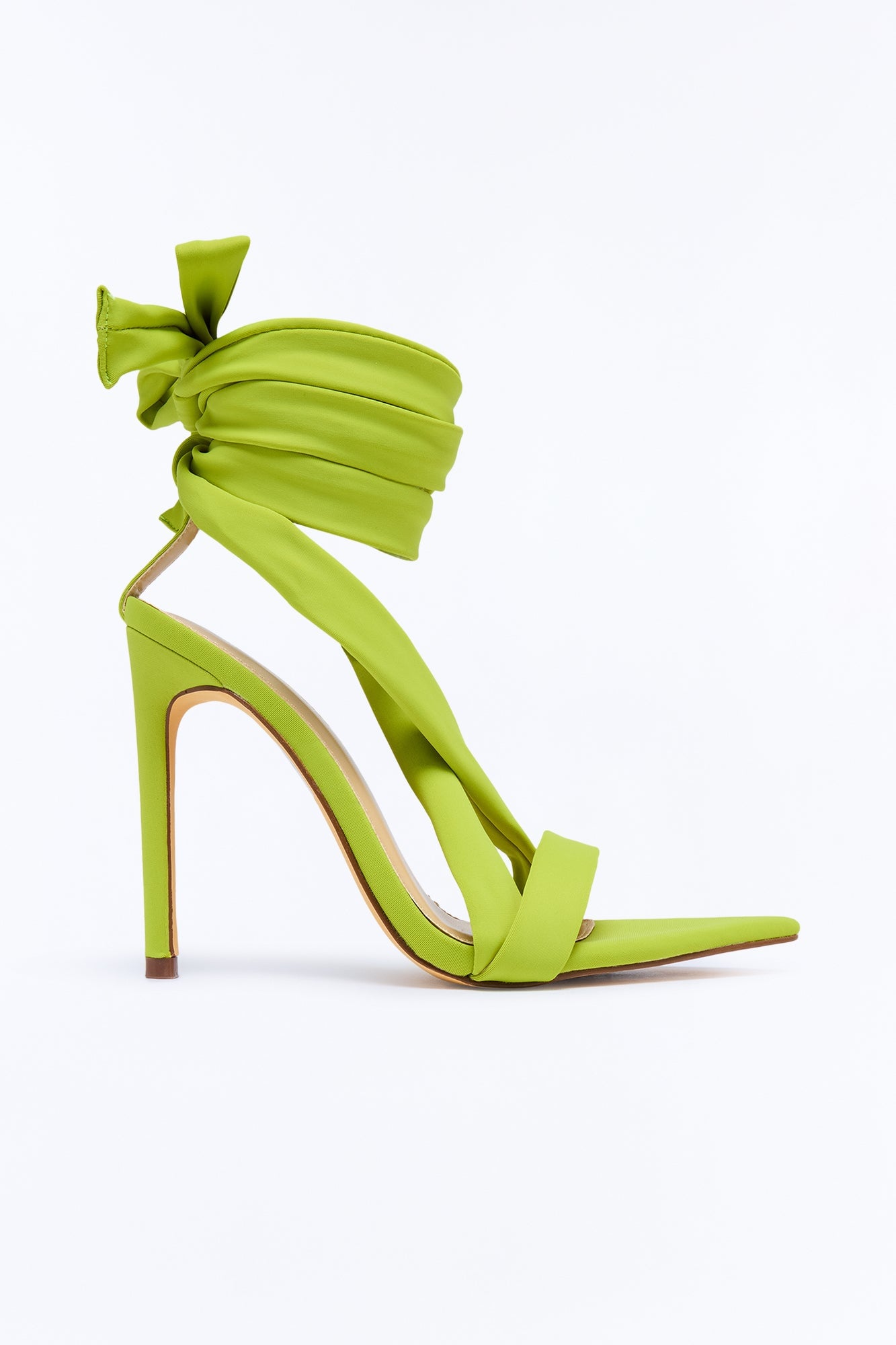 Dalia Pointed Toe Wrap Up Heels - Neon Green image 2