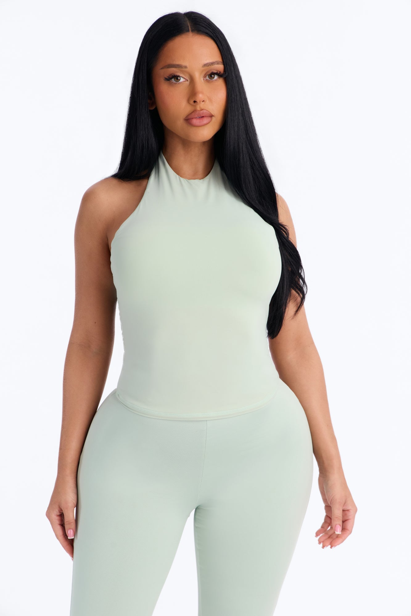 Second Skin Bra Pad Sleeveless Halter Top - Mint image 5