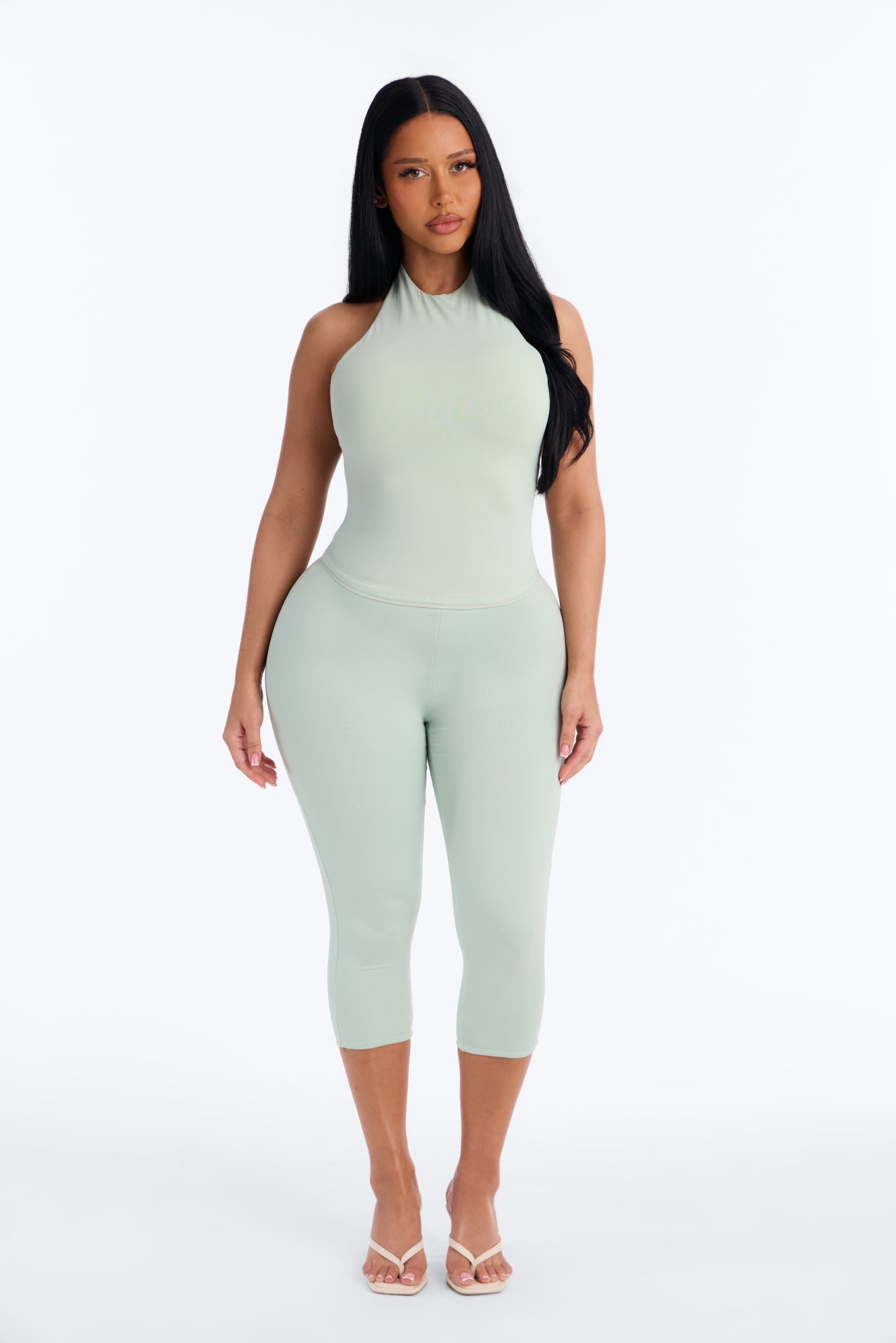 Second Skin Bra Pad Sleeveless Halter Top - Mint image 6