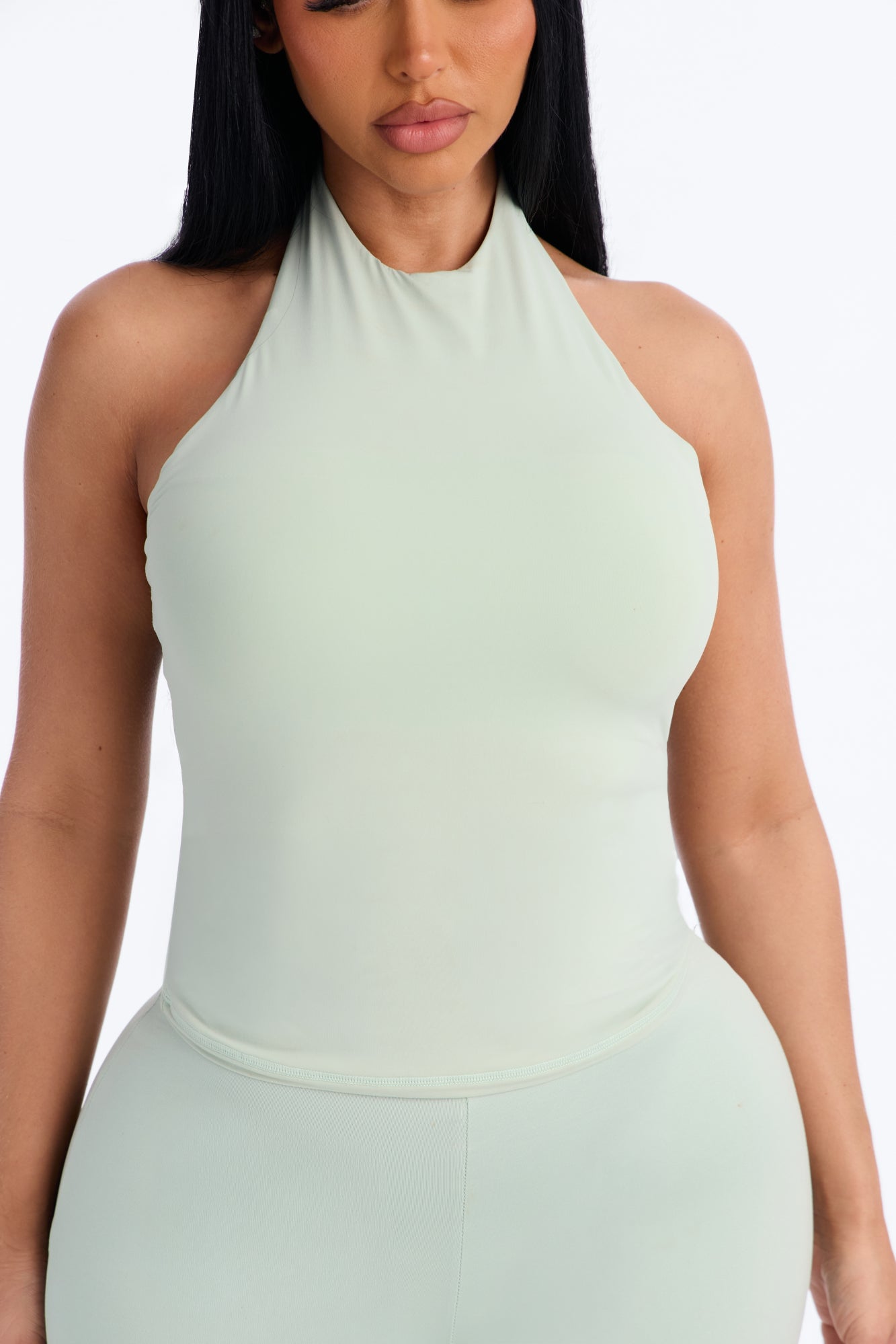 Second Skin Bra Pad Sleeveless Halter Top - Mint image 7