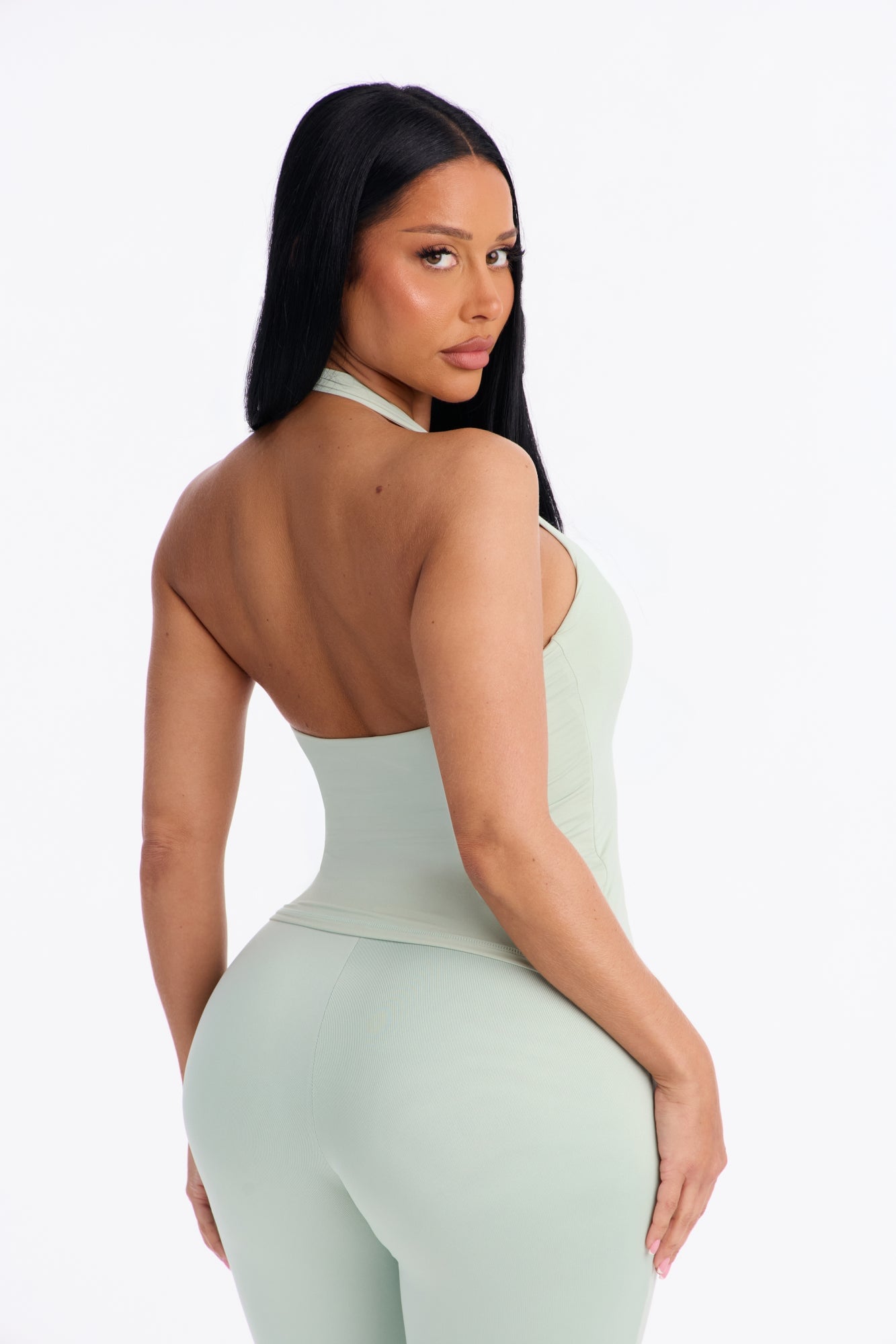 Second Skin Bra Pad Sleeveless Halter Top - Mint image 8